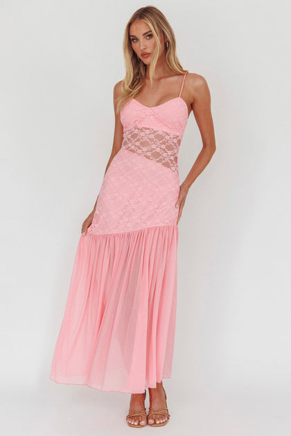 I Saw It First Pink Dress I Saw It First Knitted Midaxi Dress In Pink ASOS