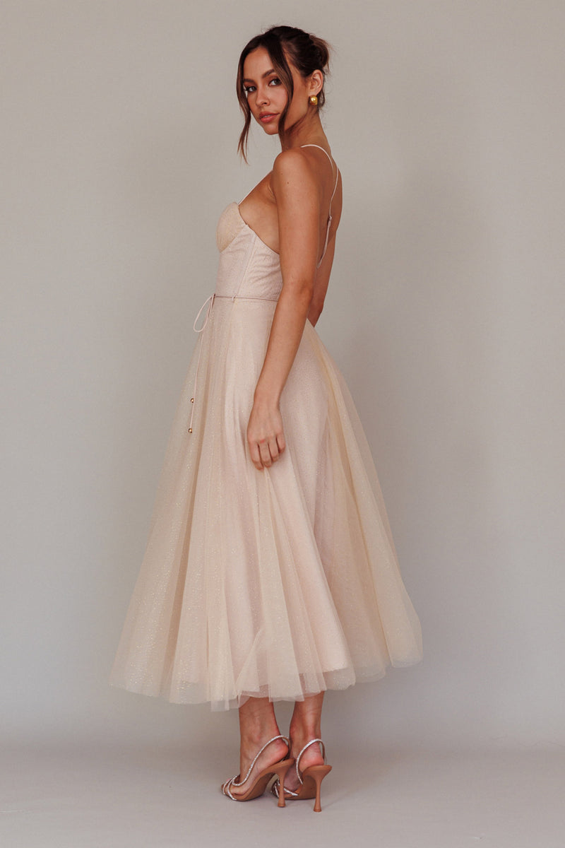 Double Straps Chiffon Dress with Sweetheart Neck Lemon