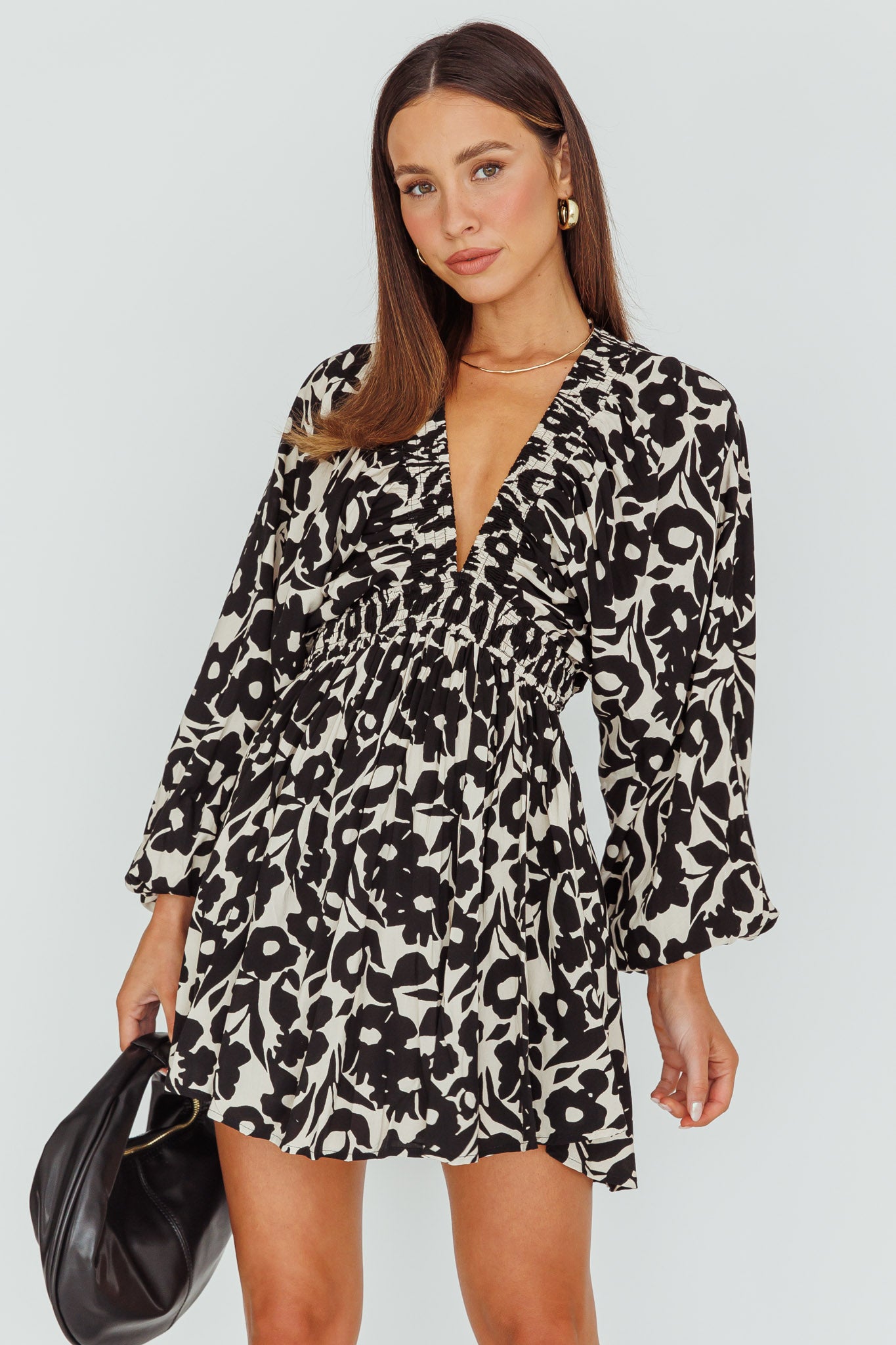 Going Your Way Long Sleeve Mini Dress Floral Black | Selfie Leslie Going Your Way Long Sleeve Mini Dress Floral Black | Selfie Leslie