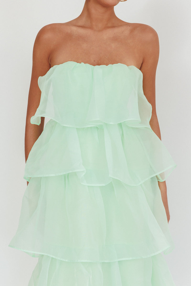 Behati Tiered Layer Strapless Dress White main image 1