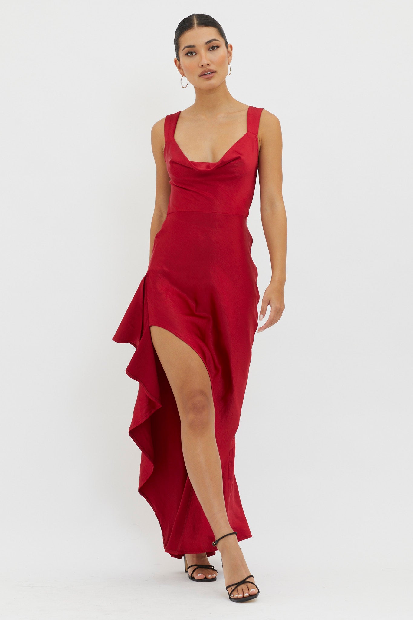 Ellianna Lace-Up Back Maxi Dress Red - XS Ellianna Lace-Up Back Maxi Dress Red - XS