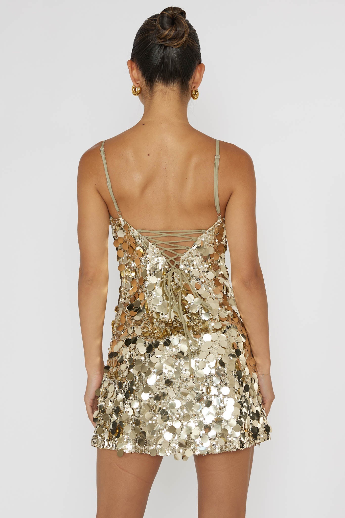 Axel Sequin Mini Dress Gold by Selfie Leslie