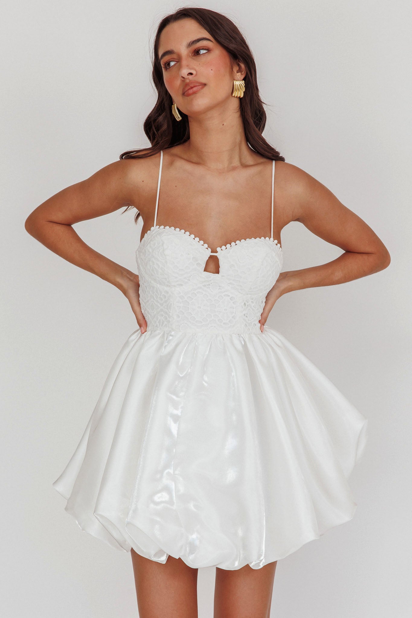 lucia mini dress Lucia Bubble Skirt Mini Dress White