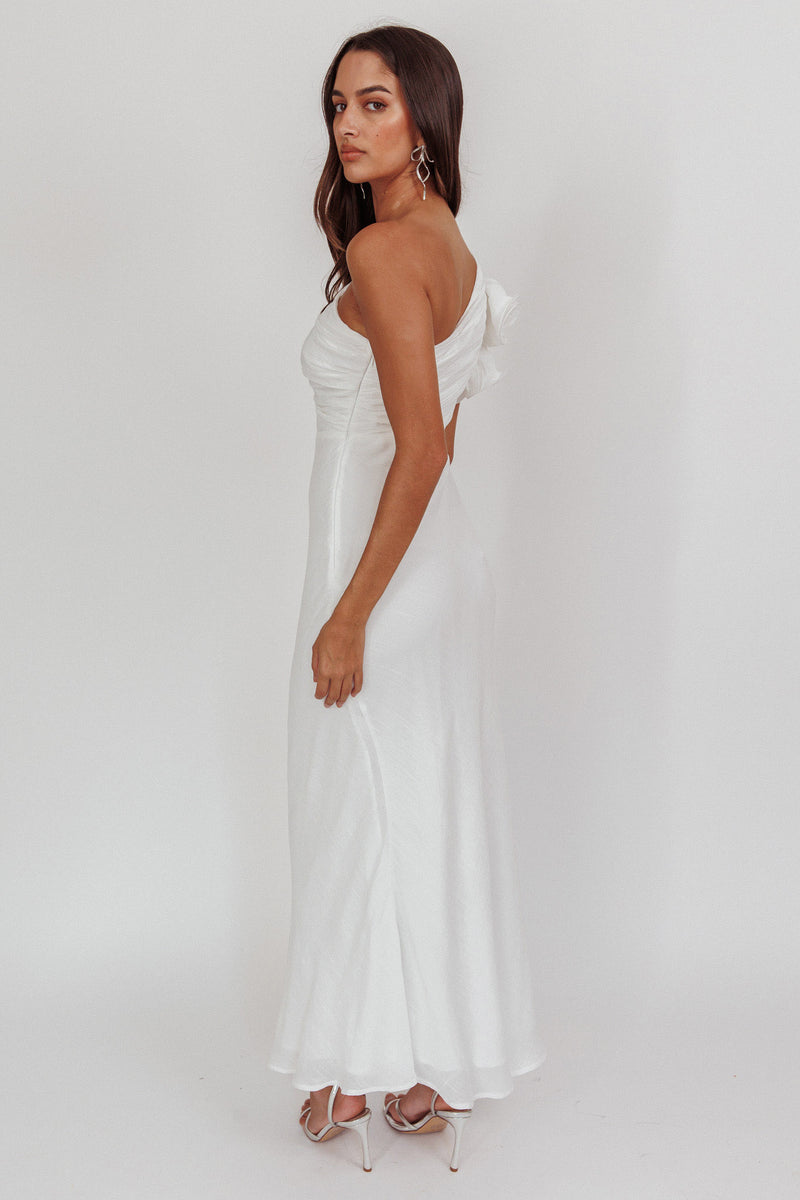 Deanna One-Shoulder Ruffle Maxi Dress Hot Pink main image 0
