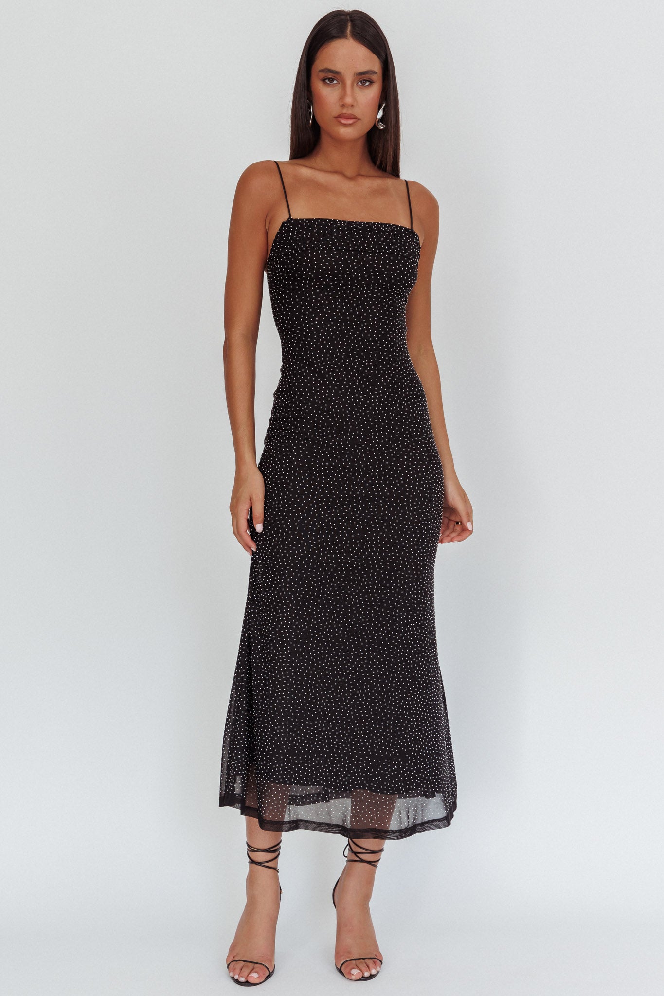 Days Ahead Rhinestone Overlay Maxi Dress Black - XS Days Ahead Rhinestone Overlay Maxi Dress Black - XS