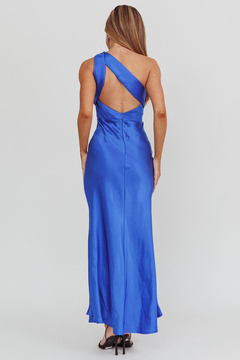 Shreya Satin Off The Shoulder Maxi Gown (Navy) main image 0