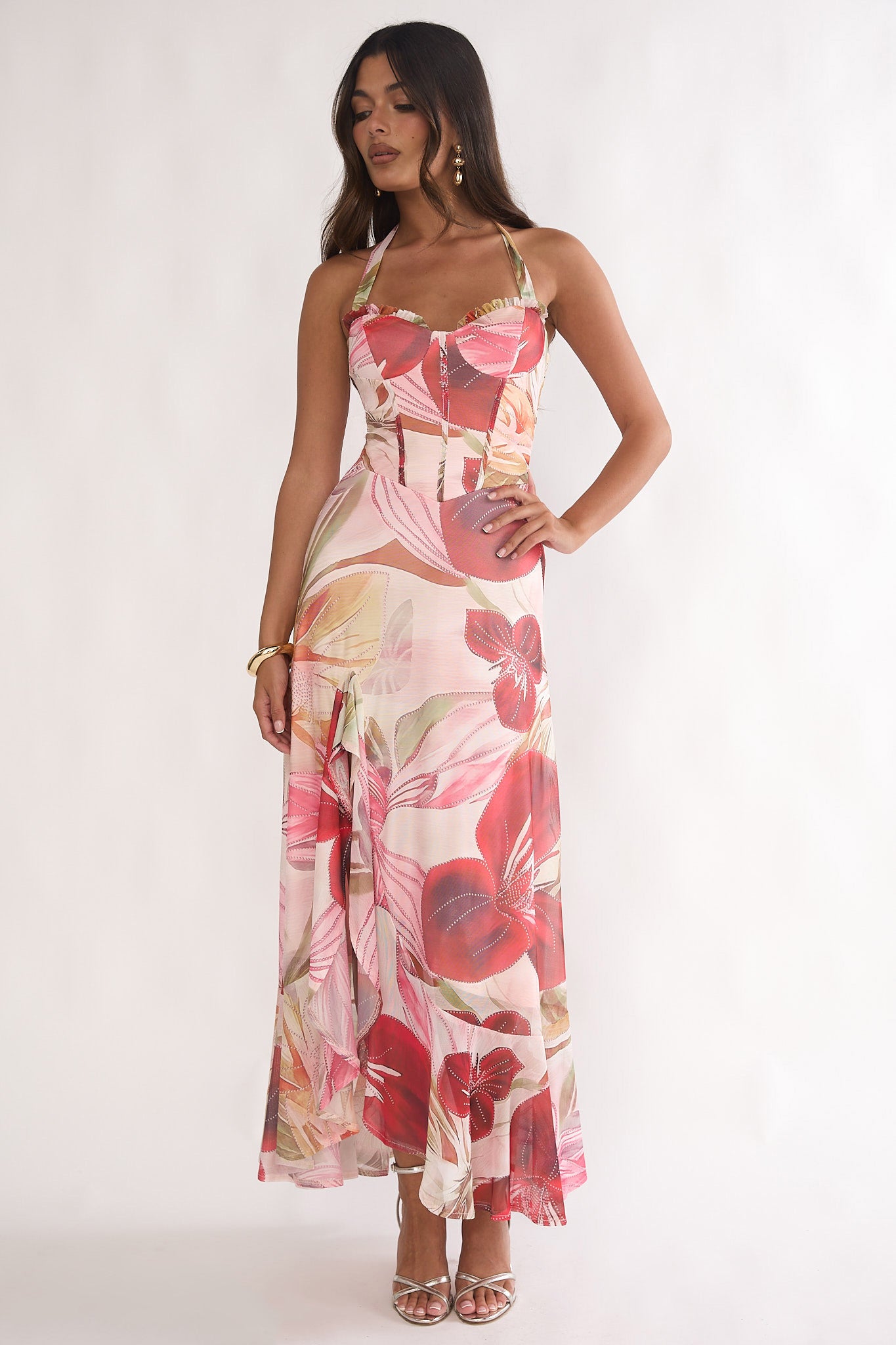 strapless open back dress Elegant Strap Satin Split Maxi Long Dress. – GoSobiShop Boutique main image 1