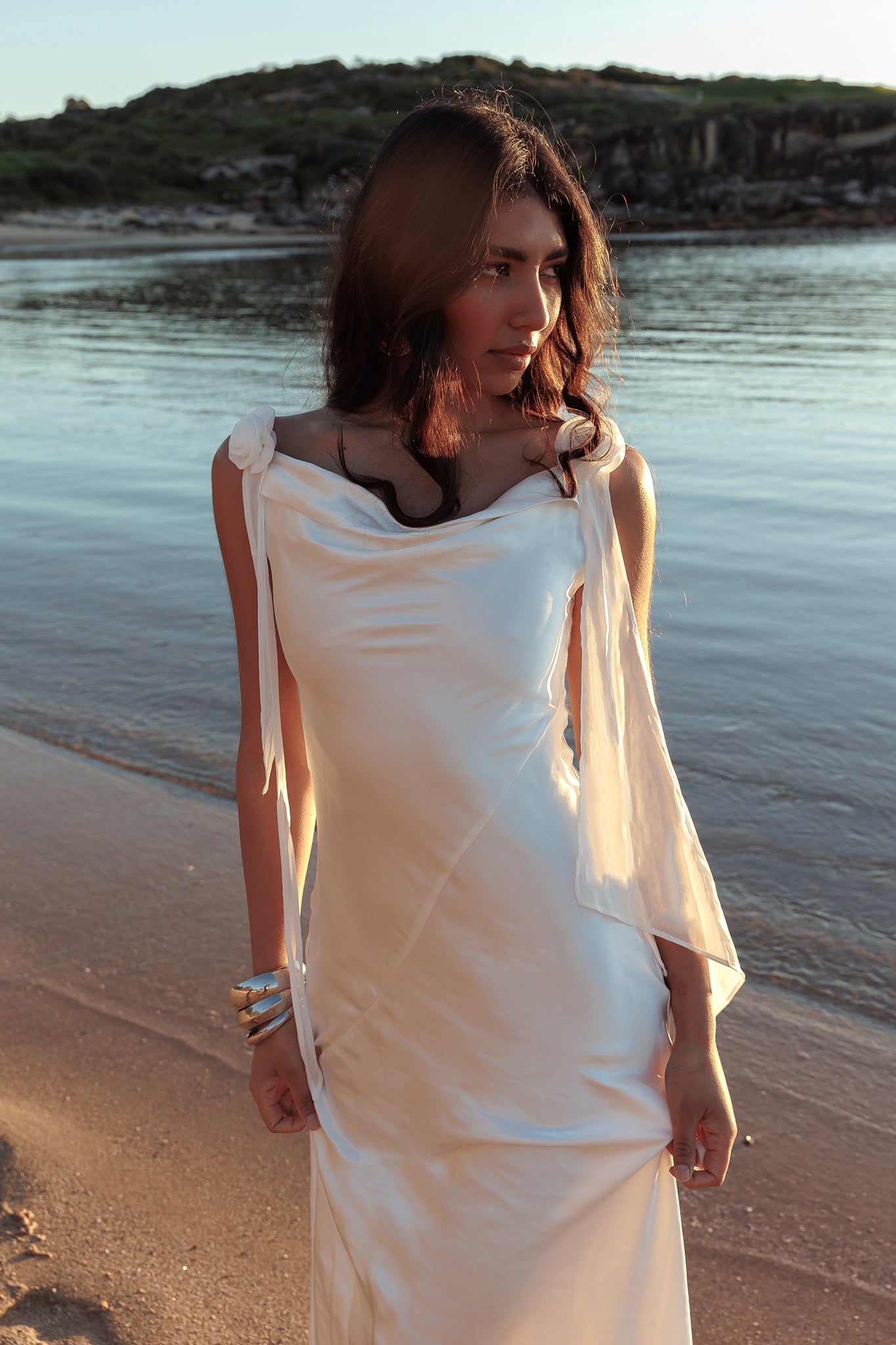Afterglow Backless Cowl Neck Maxi Dress Off White Selfie Leslie Afterglow Backless Cowl Neck Maxi Dress Off White Selfie Leslie