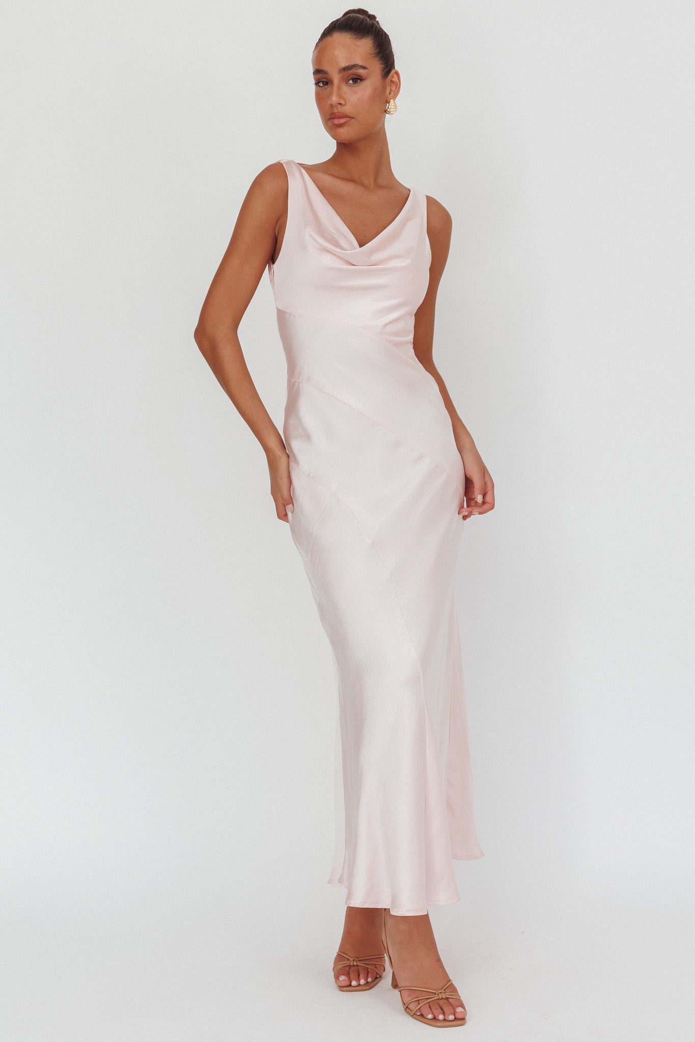 fitted lace wedding dress Cassandra Cowl Neck Maxi Dress main image 1