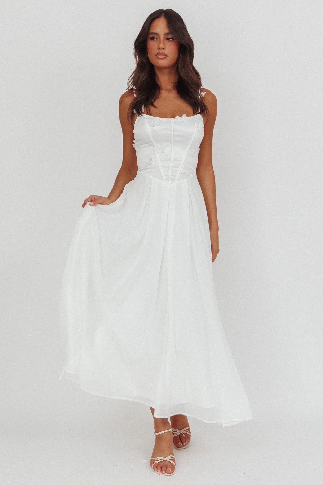 open lace back dress Sherri Hill - 55058 Butterfly Back Beaded Sheath Gown 8 / Lilac main image 1