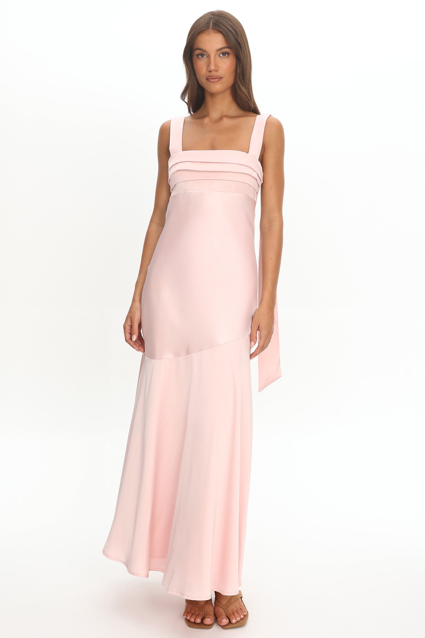 Second Glances Pleat bust Maxi Dress Pink– Selfie Leslie