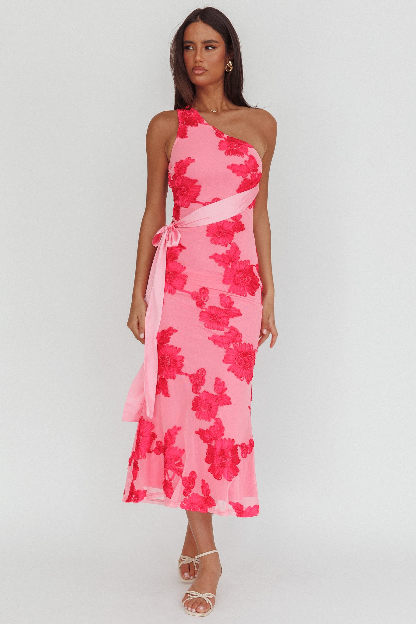 strapless open back dress 1980s Victor Costa Vintage Velvet Evening Dress w Pink Satin Flowers – Modig