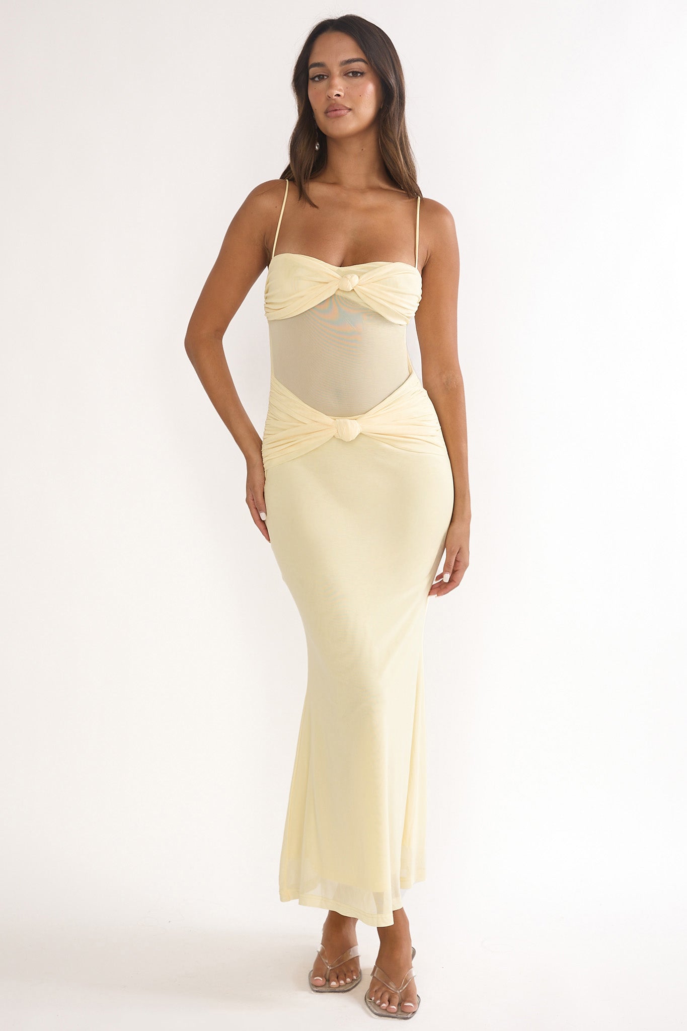 knotting a maxi dress Stara Knot Accent Maxi Dress Butter