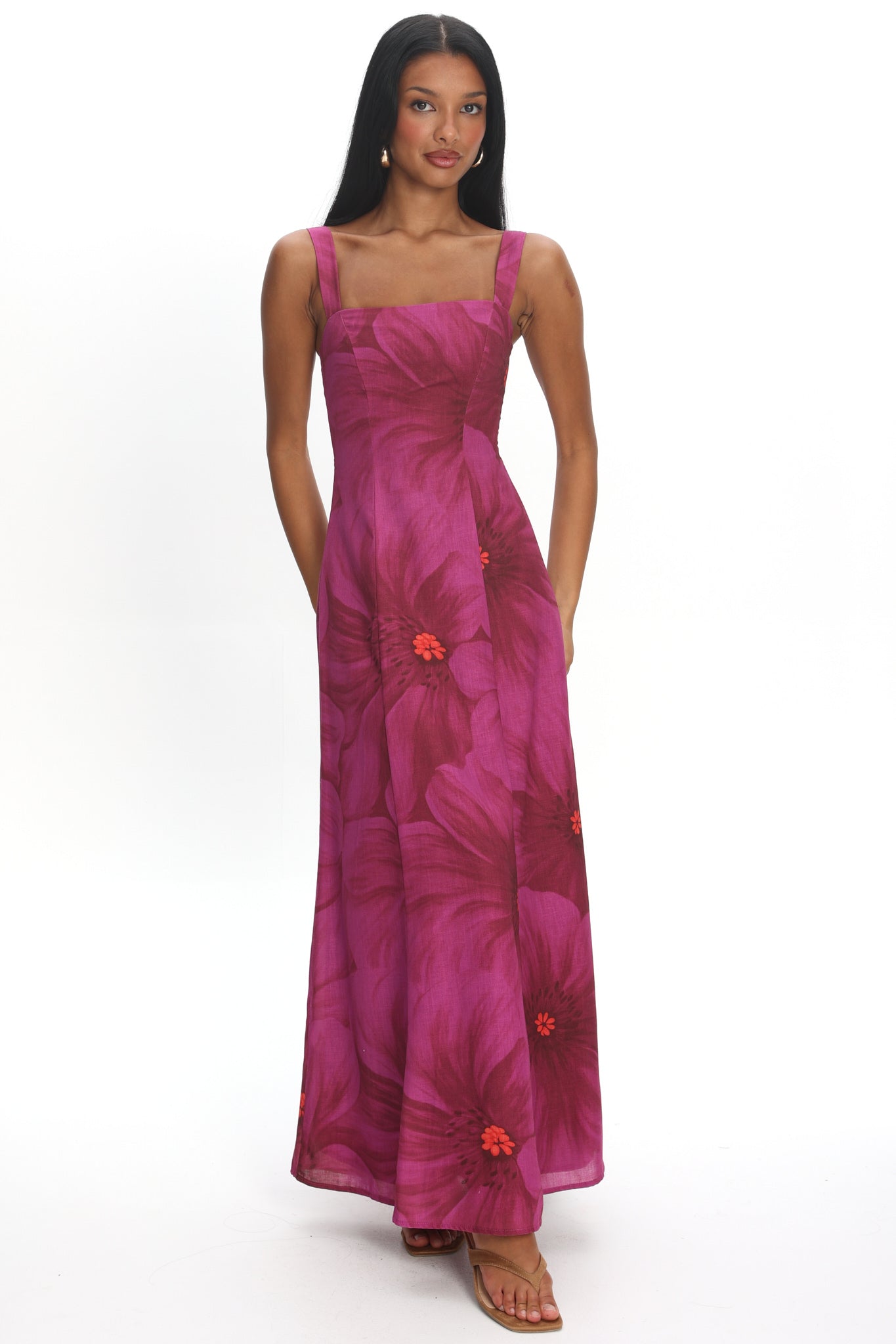 fuchsia floral maxi dress Alie Street Sophia Maxi Dress Petite (Fuchsia Florals)