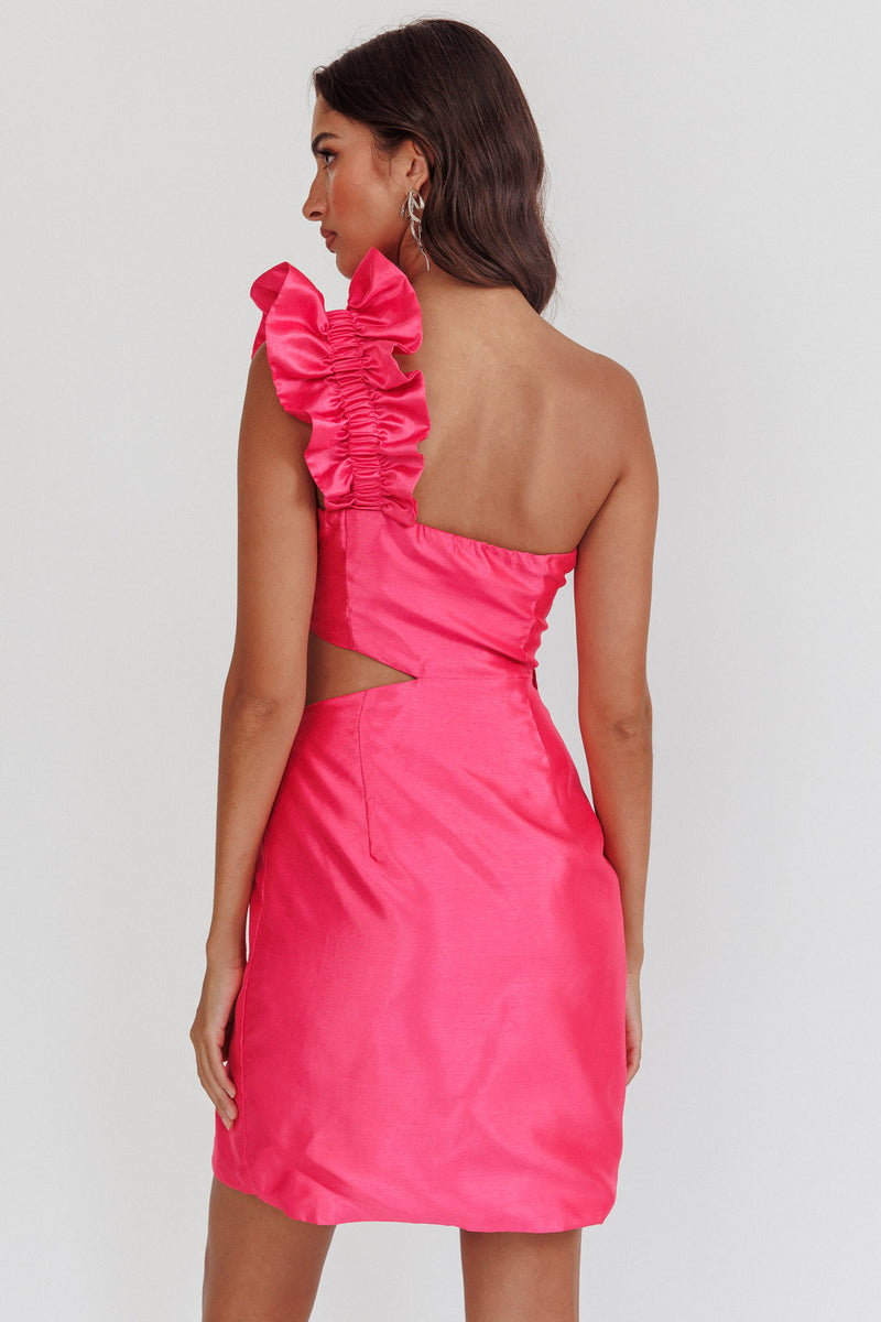 NY Moment Wide Ruffle Shoulder Dress Orange