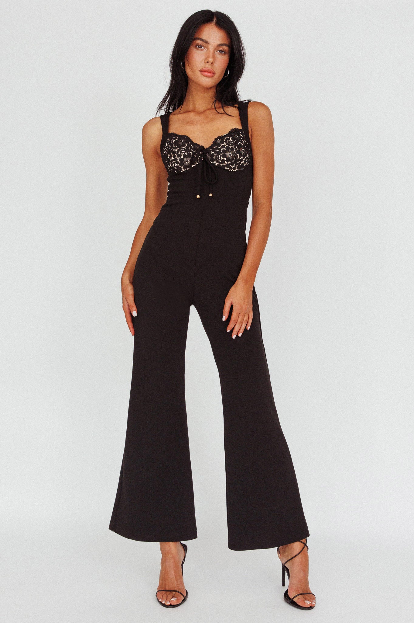 Ti Amo Lace Bust Jumpsuit Black– Selfie Leslie