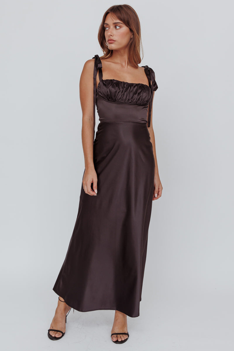 Pennelope Tied Shoulder Maxi Dress Orange main image 1
