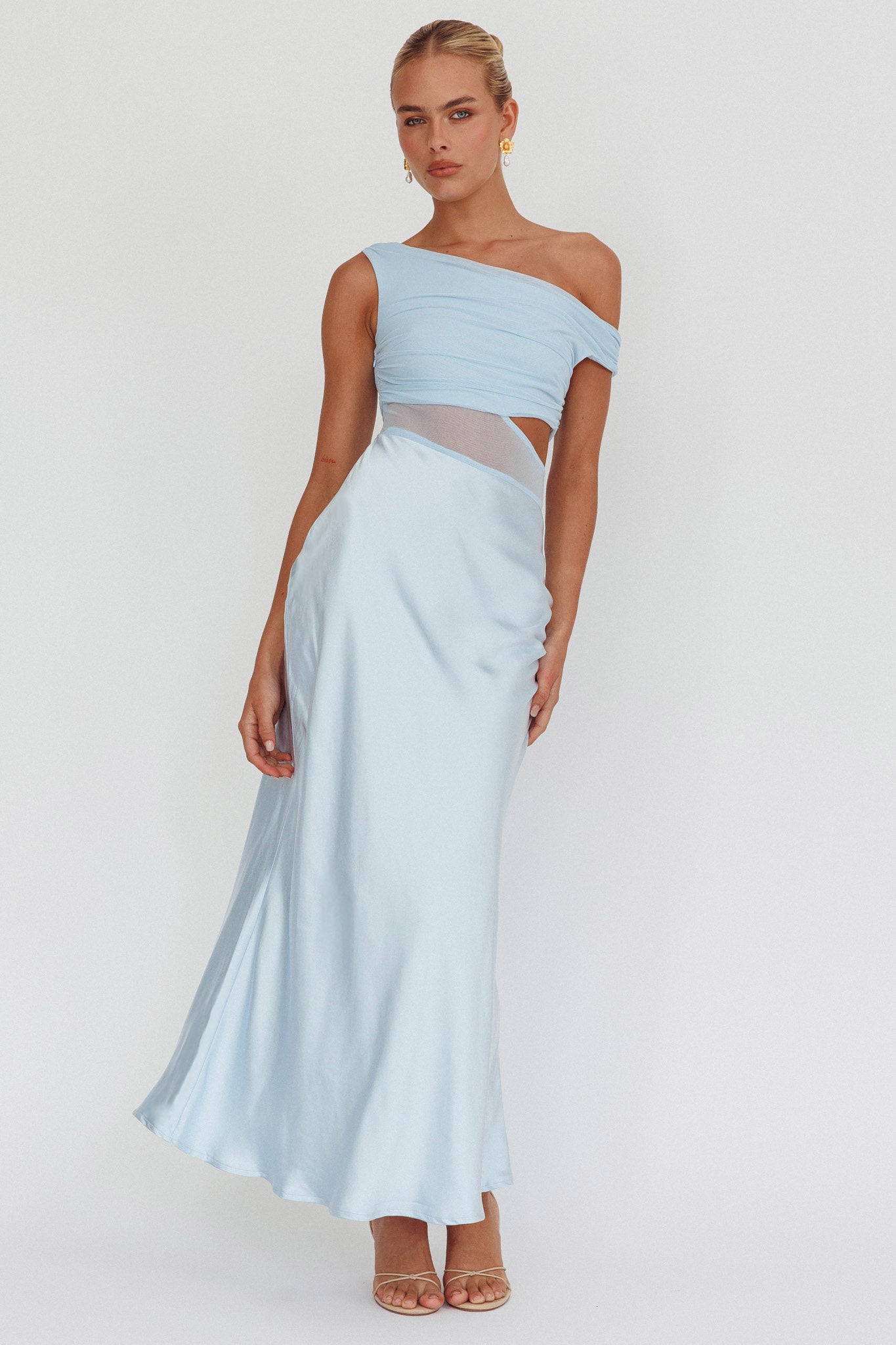 In Blooms Mesh Bodice Maxi Dress Blue | Selfie Leslie In Blooms Mesh Bodice Maxi Dress Blue | Selfie Leslie