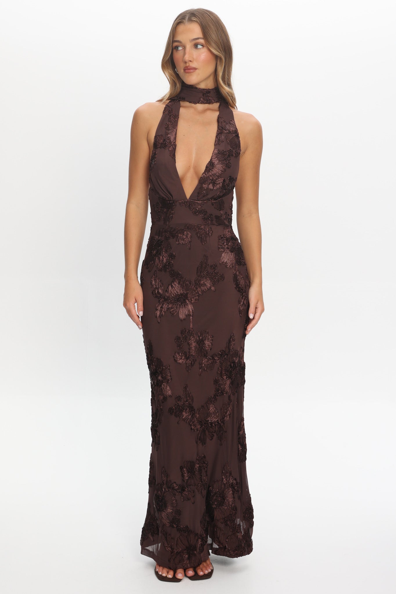 embellished halter maxi dress Rose Gold Petite Metallic Embellished And Beaded Halter Maxi Dress