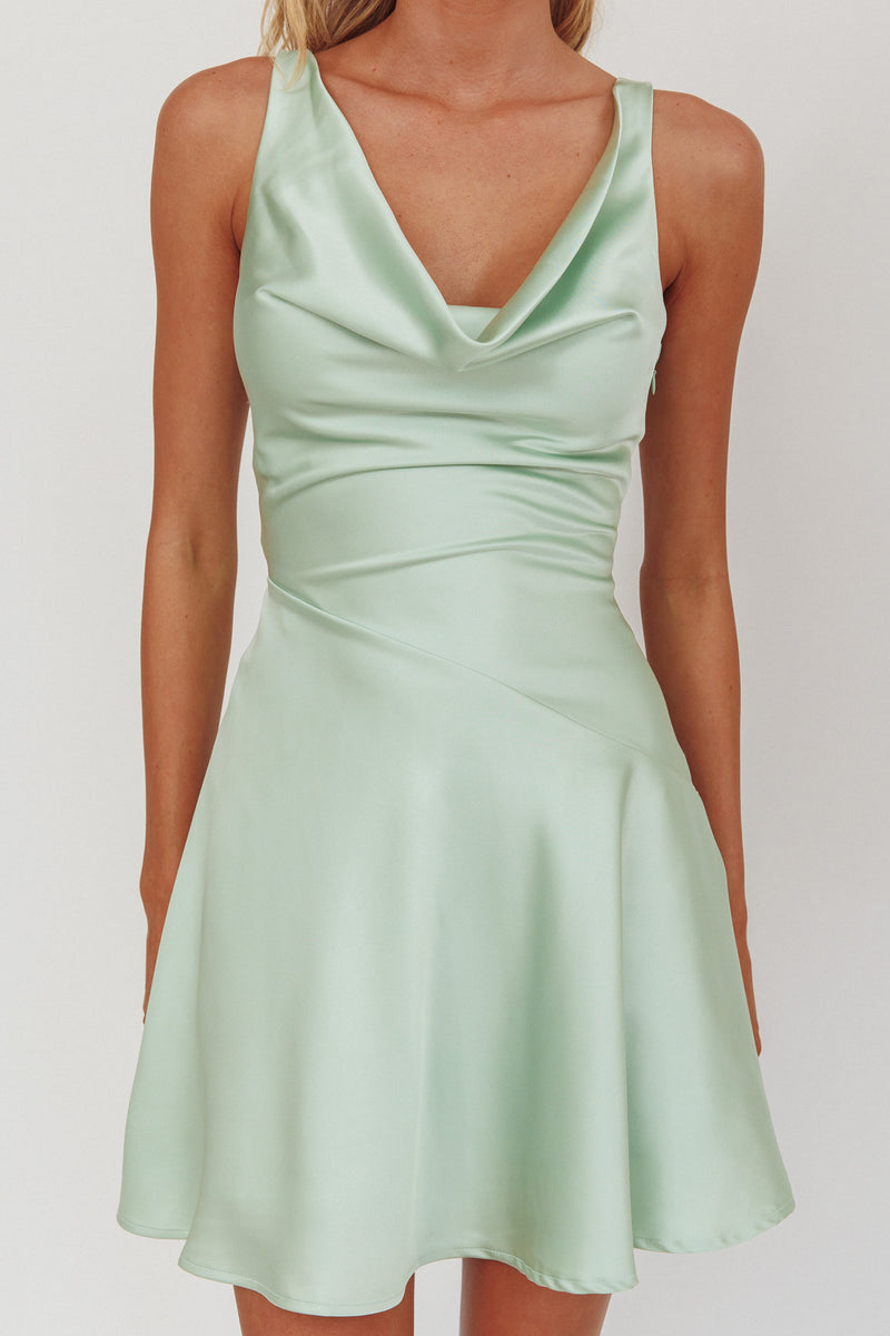 Brigid Cowl Neck Scoop Back Mini Dress Ivory main image 0