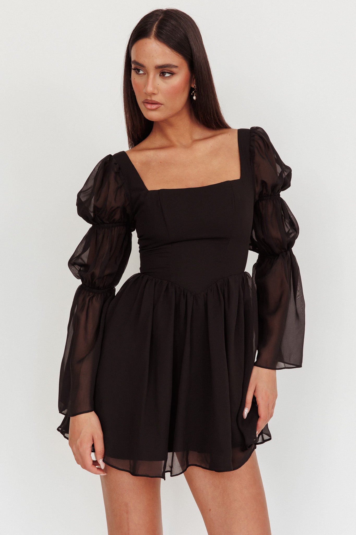 Miya Long Sleeve Mini Dress Black - XL Miya Long Sleeve Mini Dress Black - XL