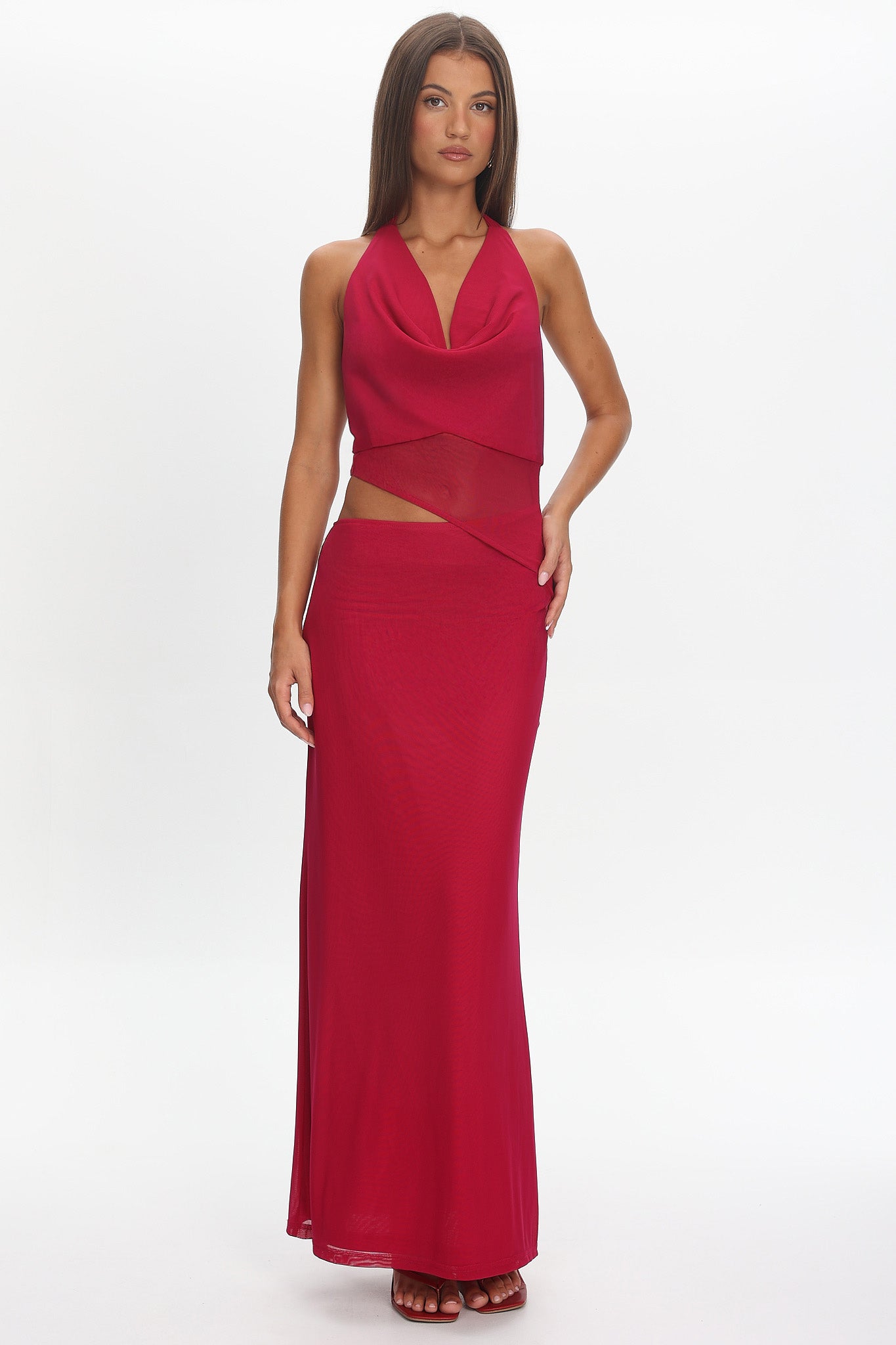 selfie leslie halter dress Playing Games Cut-Out Cowl Berry short formal Wear it for a Mint Green Lace Beaded Option:1/EA | Style : Non-Adherent | Size : 3