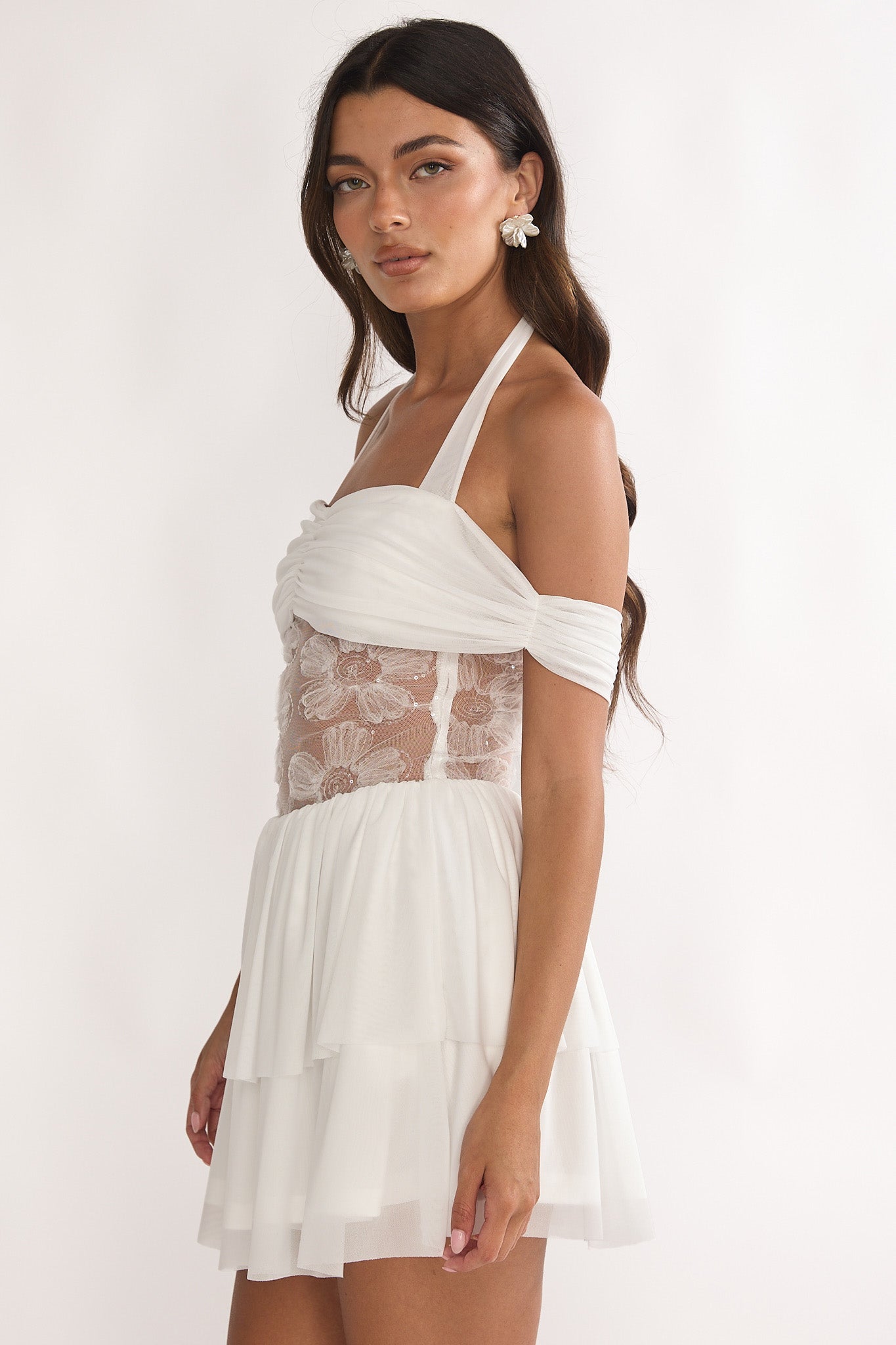 jessa mesh halter mini dress Urban Outfitters Jessa Mesh Halter Mini Dress Size