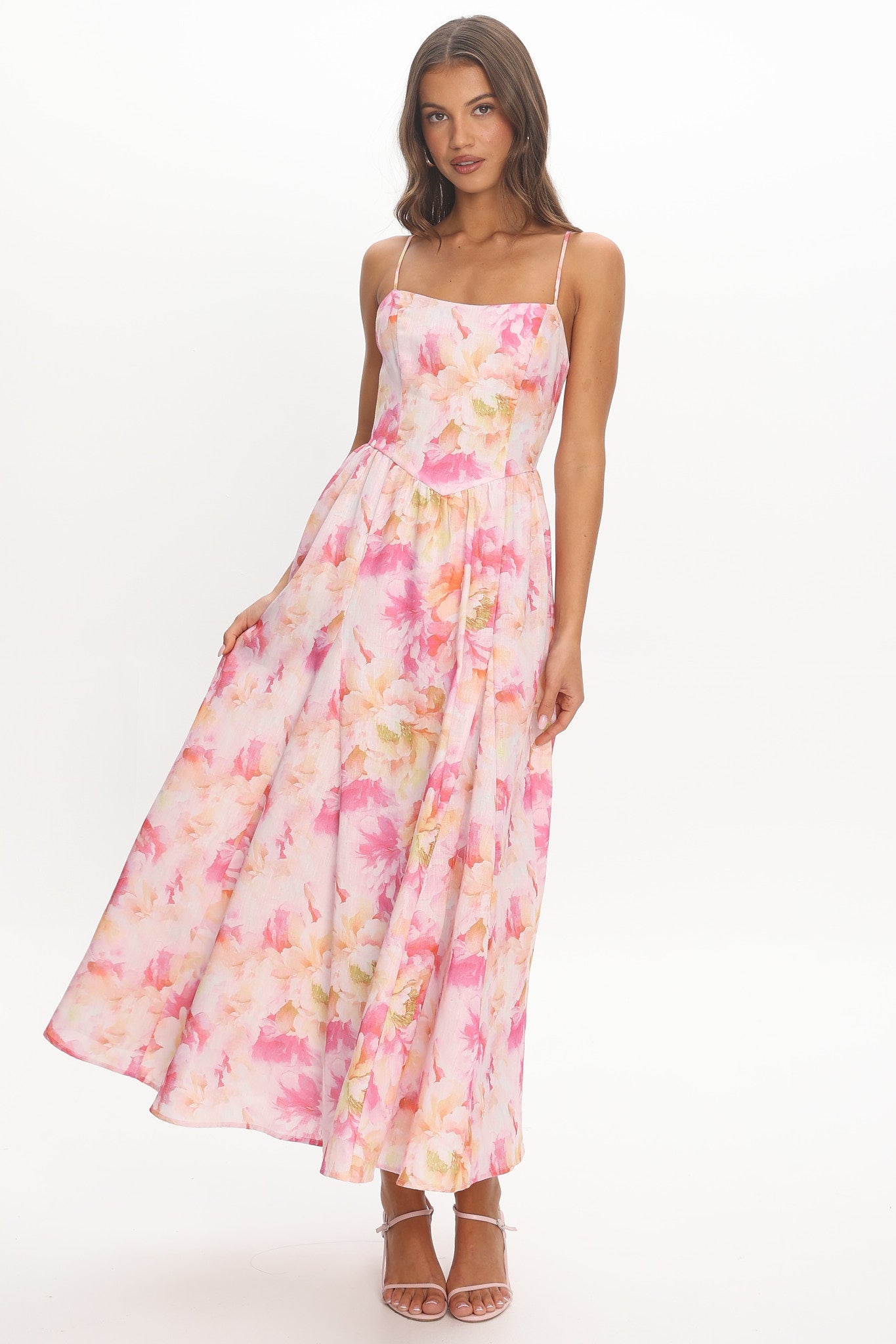 Avelisse Scoop Midi Dress Pink | Selfie Leslie