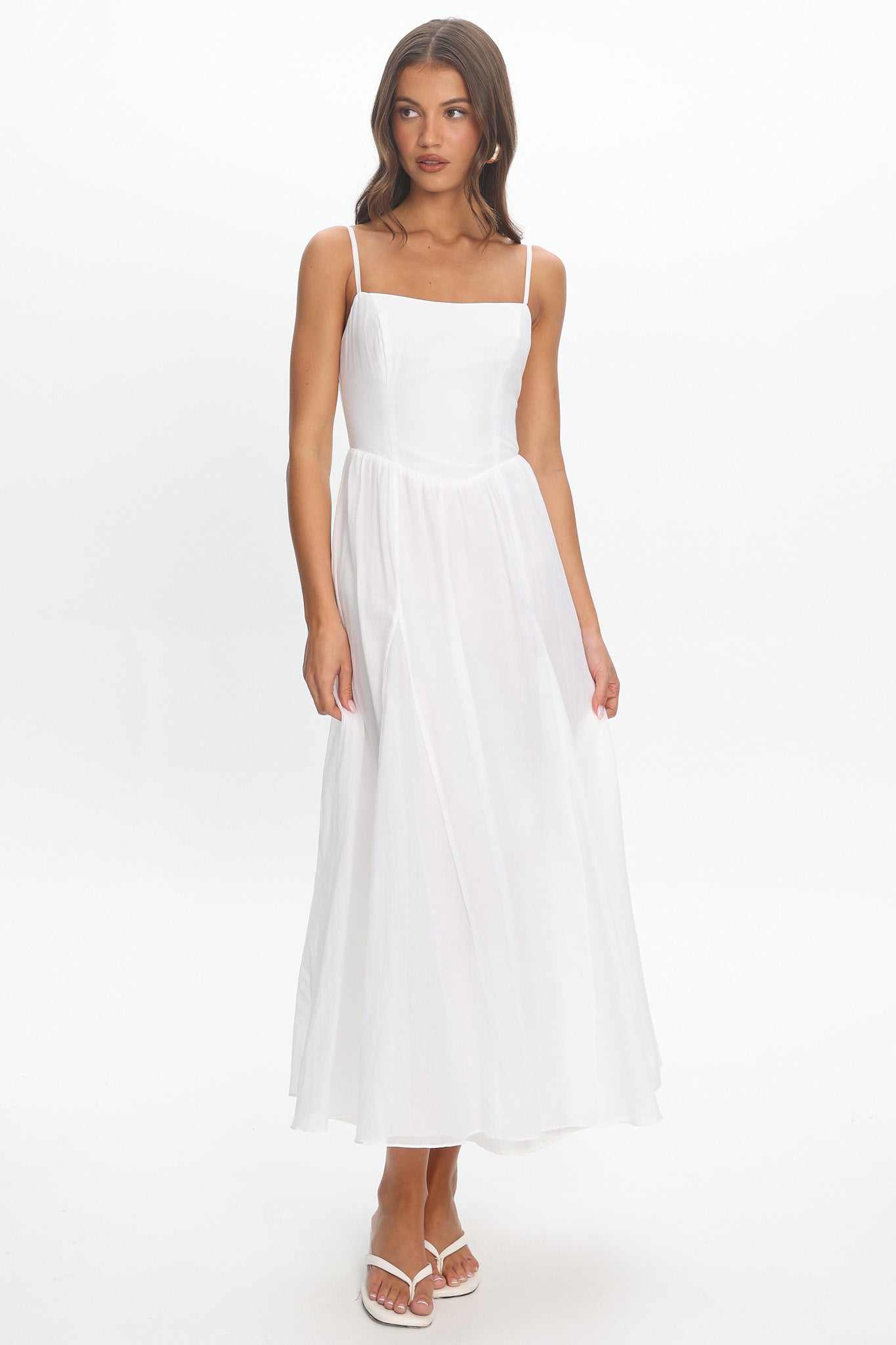 scoop neck midi dress Dulce Scoop Neck Midi Dress White