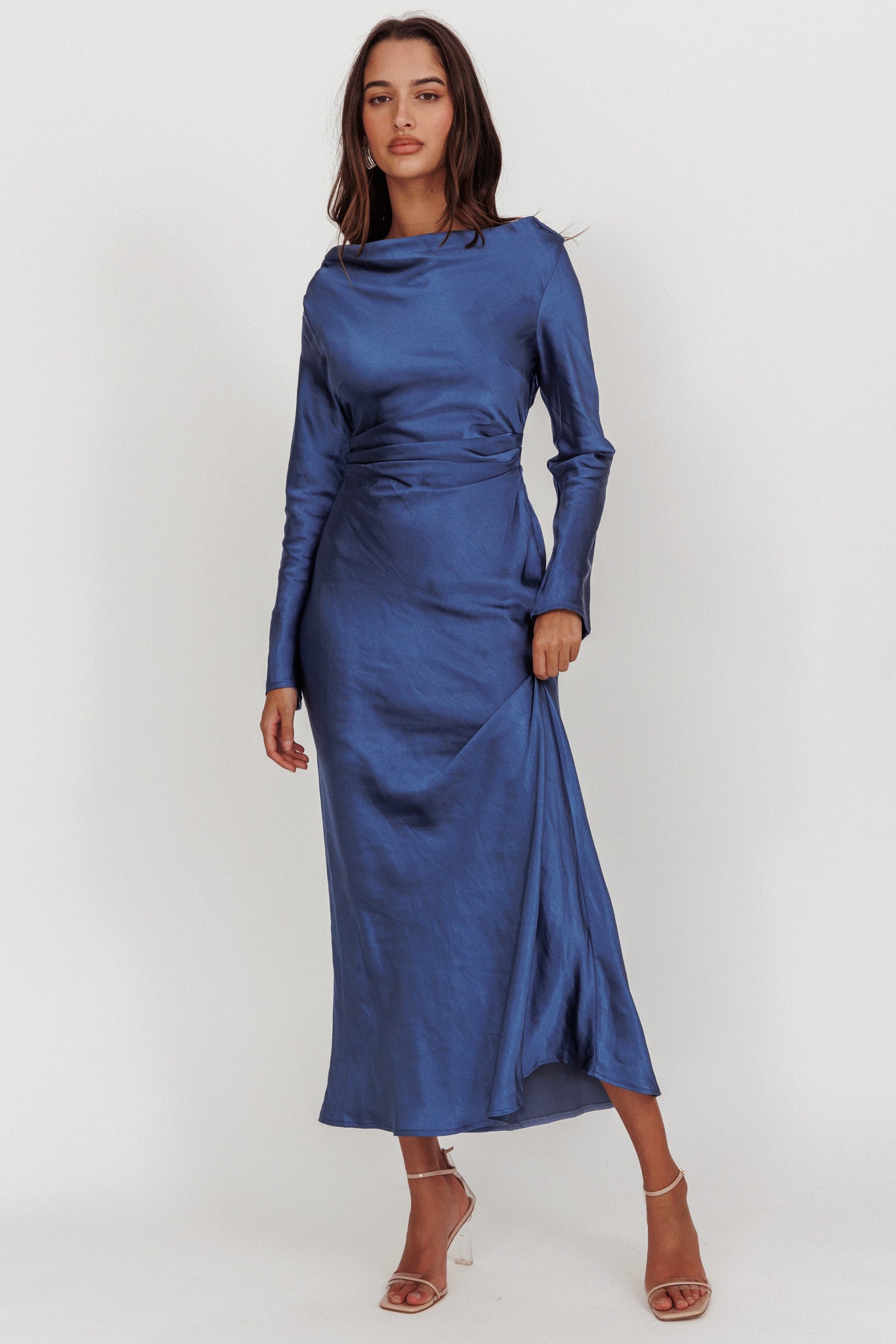aida midi dress Blue Lace Trim Aida Midi Dress