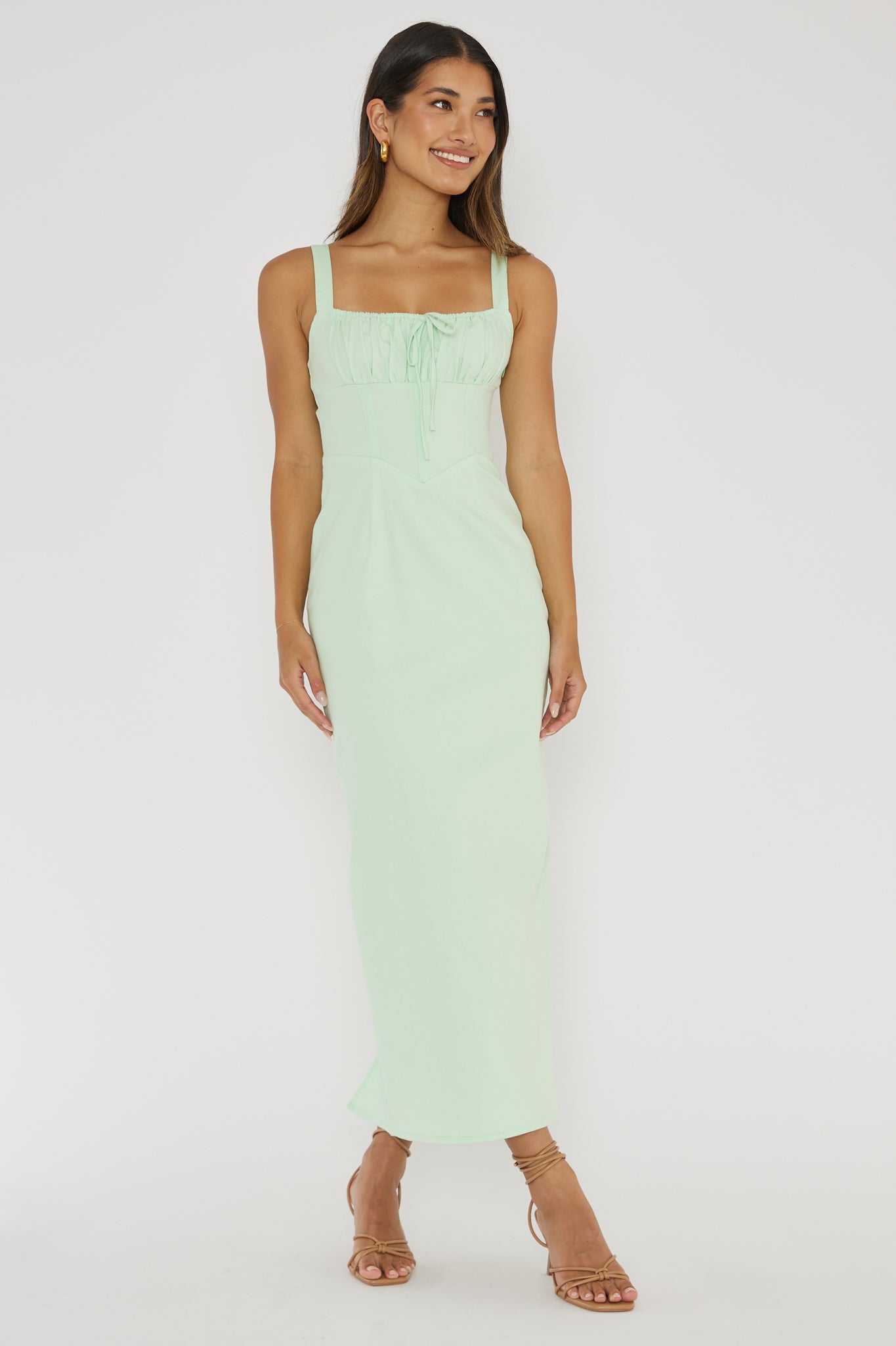 Sweet Pea Tied Bust Midi Dress Mint | Selfie Leslie Sweet Pea Tied Bust Midi Dress Mint | Selfie Leslie