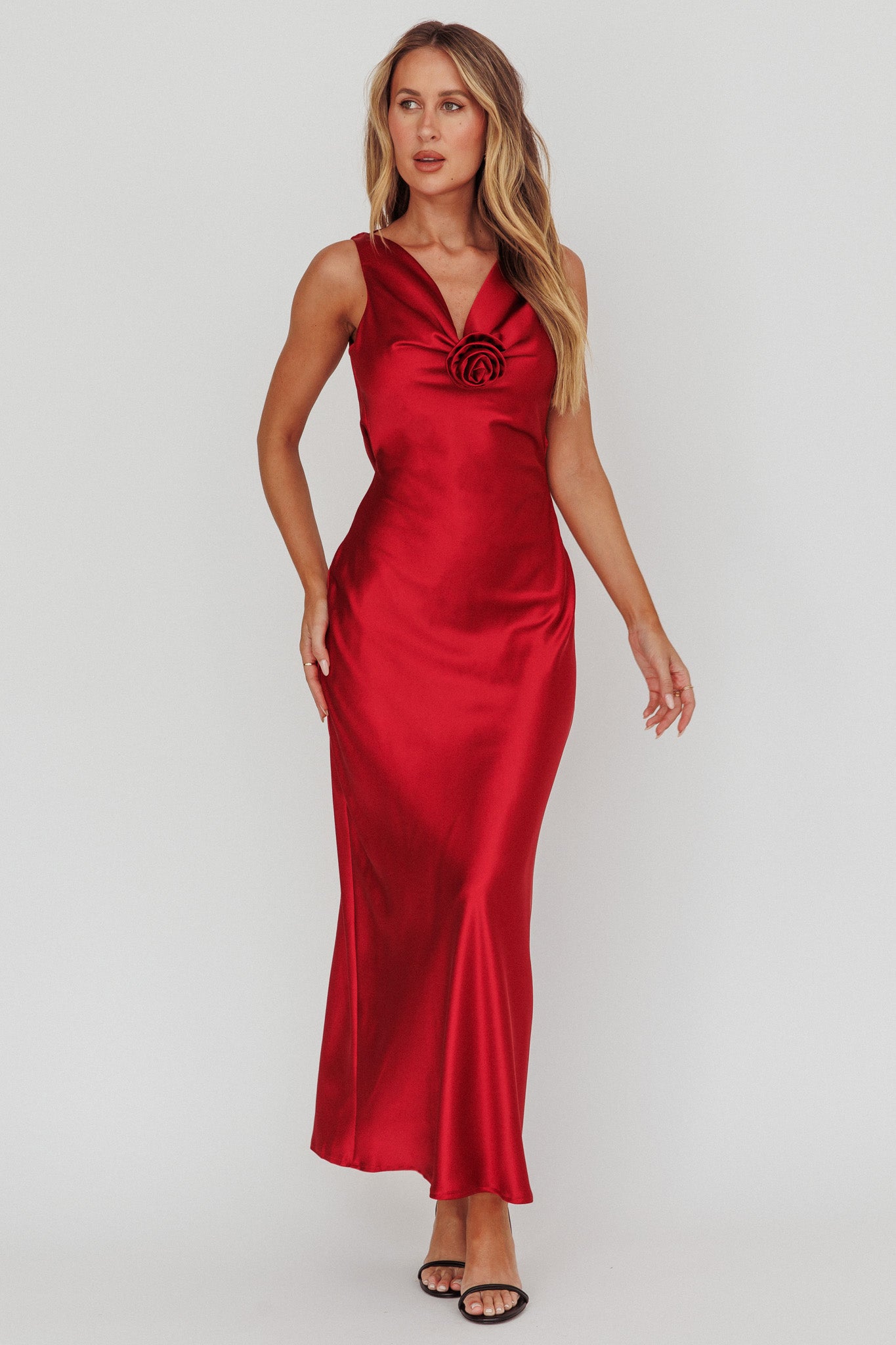 knee length dresses for ladies DQ 4306 Size 4 Red Pageant Gown Long Fitted Maxi Slit Off The Shoulder Cape Prom Dress Rhinestone main image 0