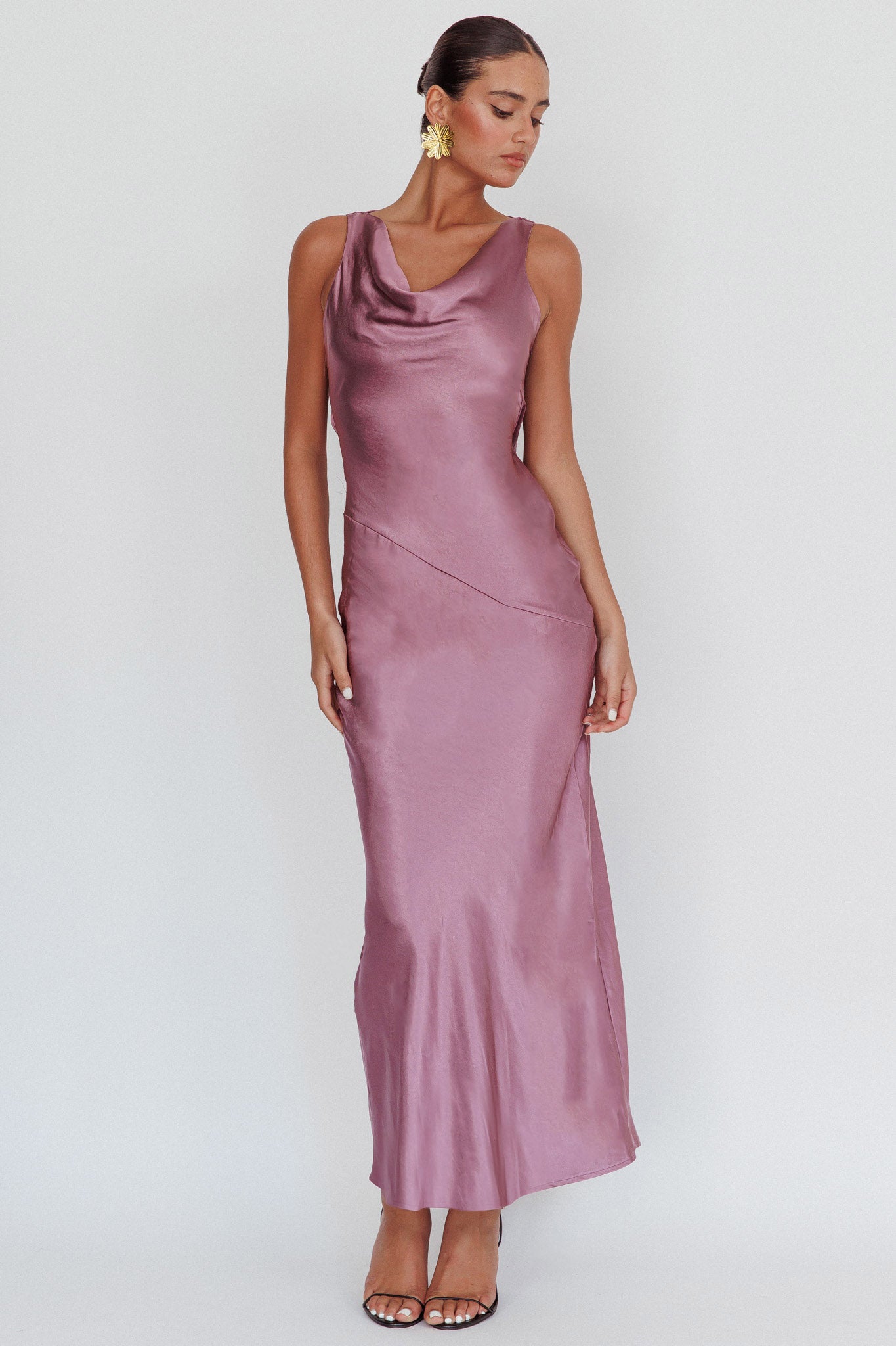 chinese dress ladies Cassiopeia Open Back Maxi Dress Grape