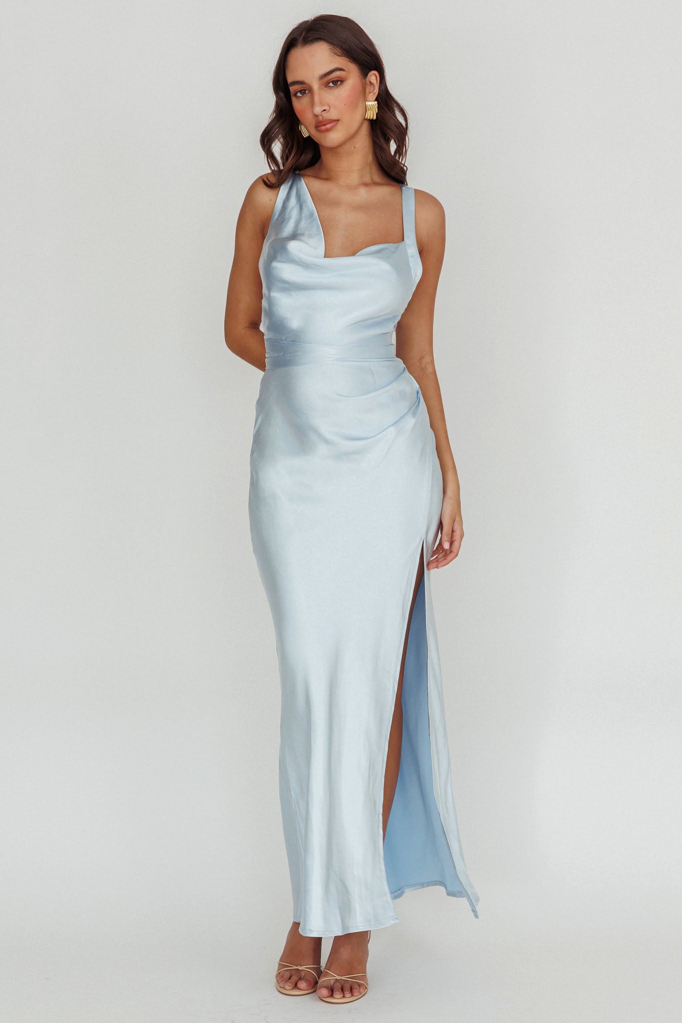 Midnight Sun Asymmetrical Strap Maxi Dress Blue - S Midnight Sun Asymmetrical Strap Maxi Dress Blue - S