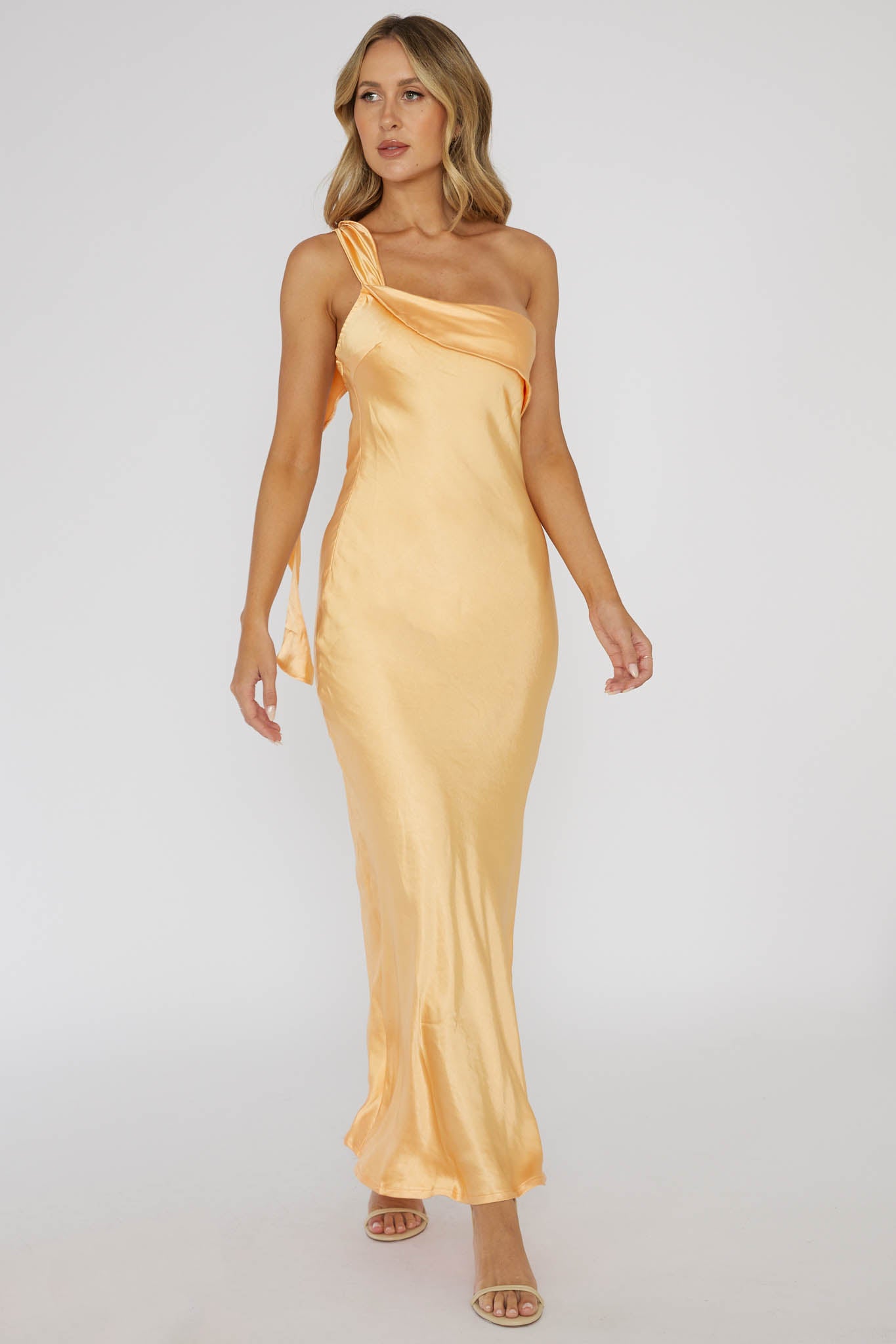 Carmel One-Shoulder Sash Maxi Dress Rockmelon Carmel One-Shoulder Sash Maxi Dress Rockmelon