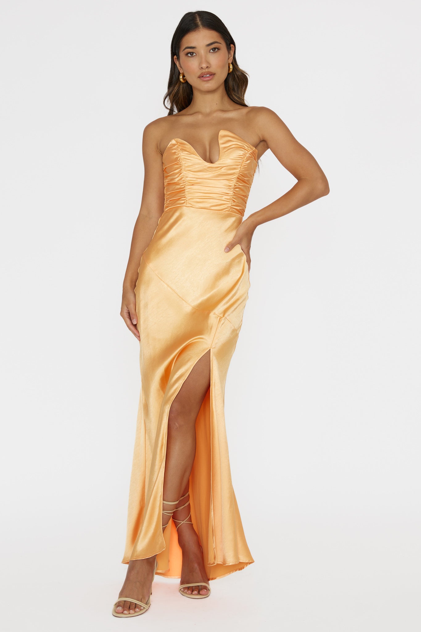 green evening dress for women Olive Green Evening Dress main image 1