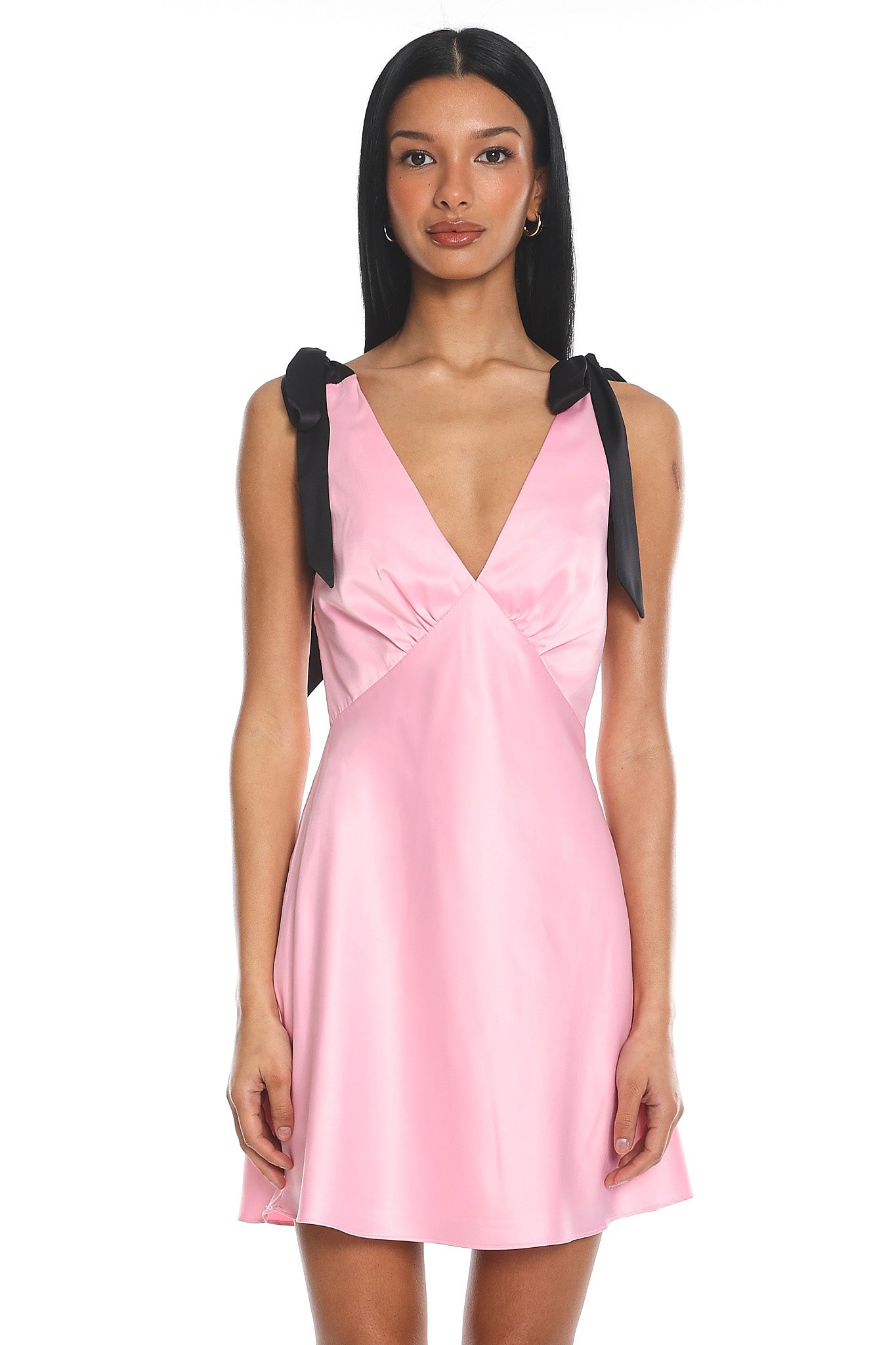 pink tie shoulder dress New York Minute Tied Shoulders Mini neck Bow tie shoulder Color:Dusty Blue-Upgrade Corset front dress with pockets Princess Polly Black Floral
