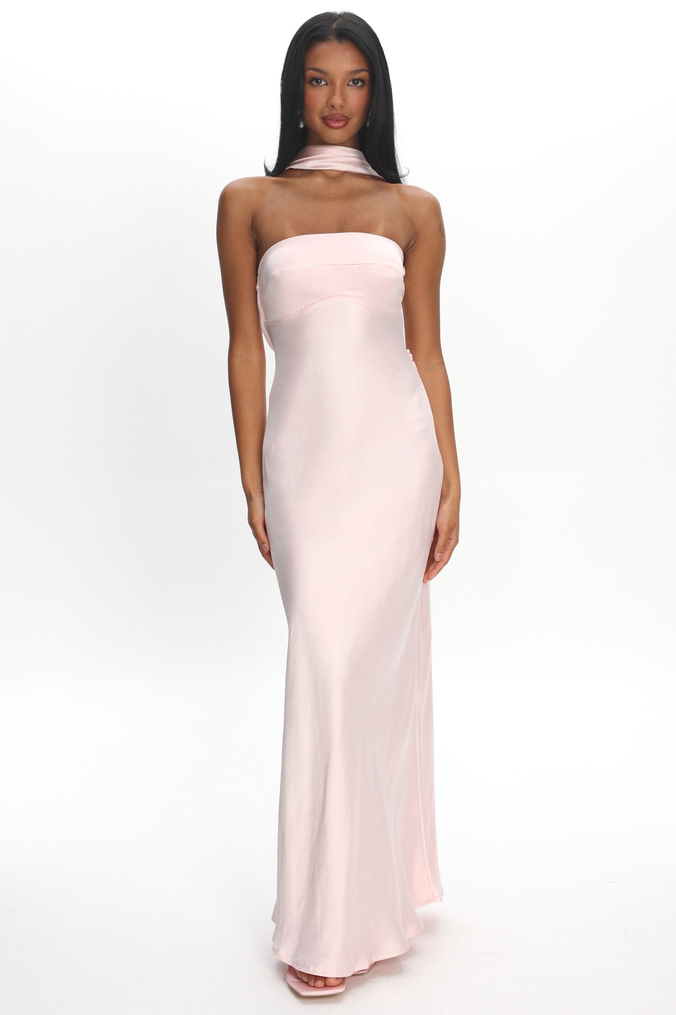 Damsel Reverse Halter Maxi Dress Blush– Selfie Leslie