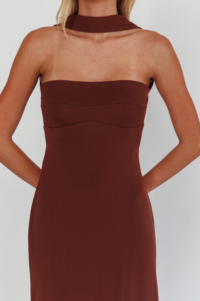 Truth Be Told Reverse Halter Maxi Dress Butter main image 0