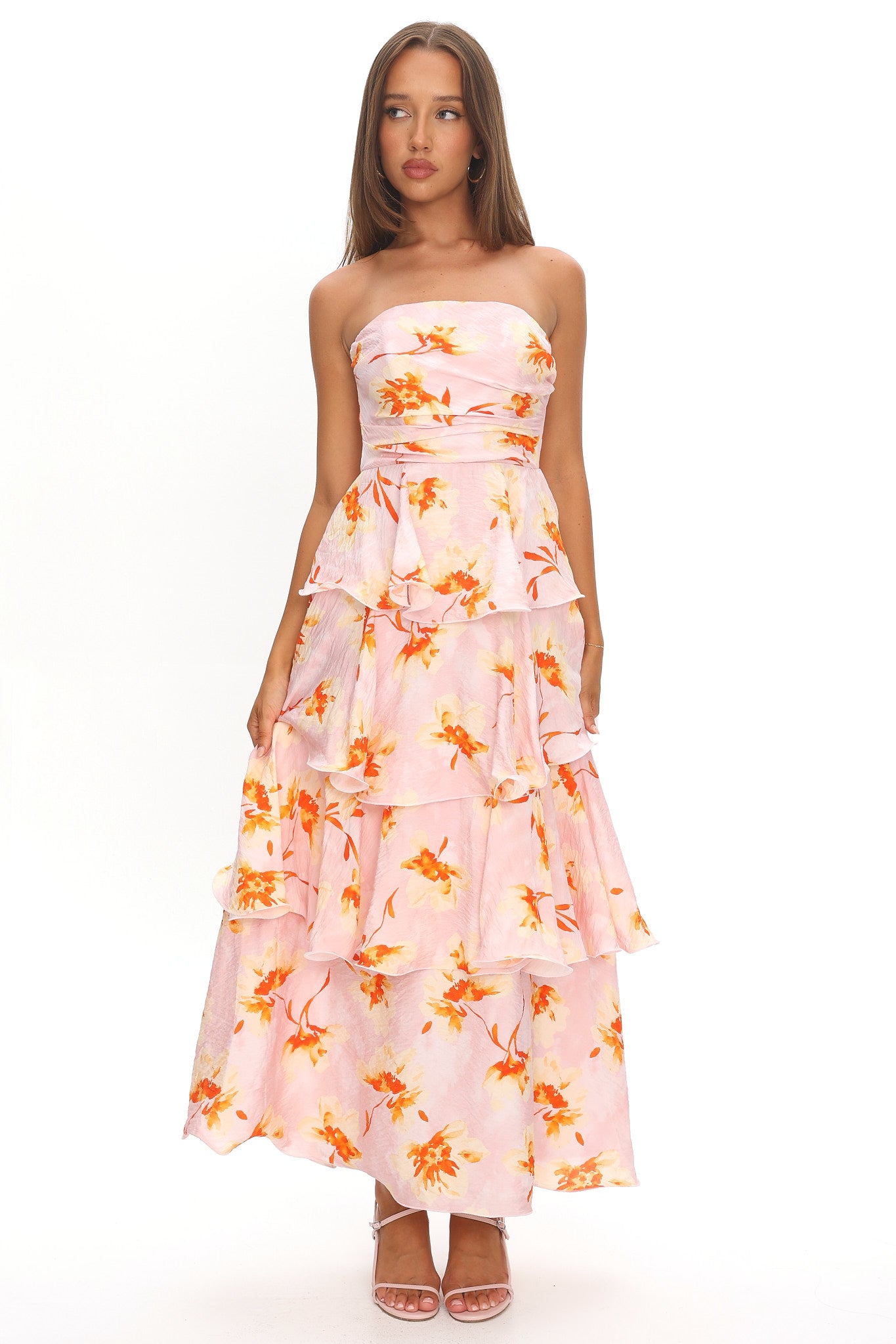 giavana strapless layered midi dress Maxi Floral Print ERED 32.5 CARE Hand Wash little black dress kind Size for girl:5 years
