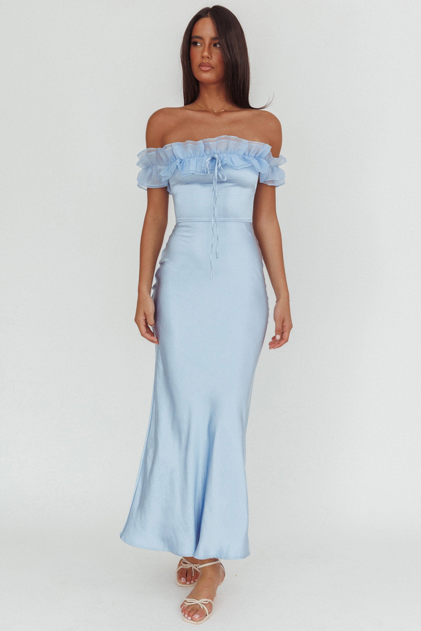 Summerfield Off-Shoulder Maxi Dress Blue Selfie Leslie Summerfield Off-Shoulder Maxi Dress Blue Selfie Leslie