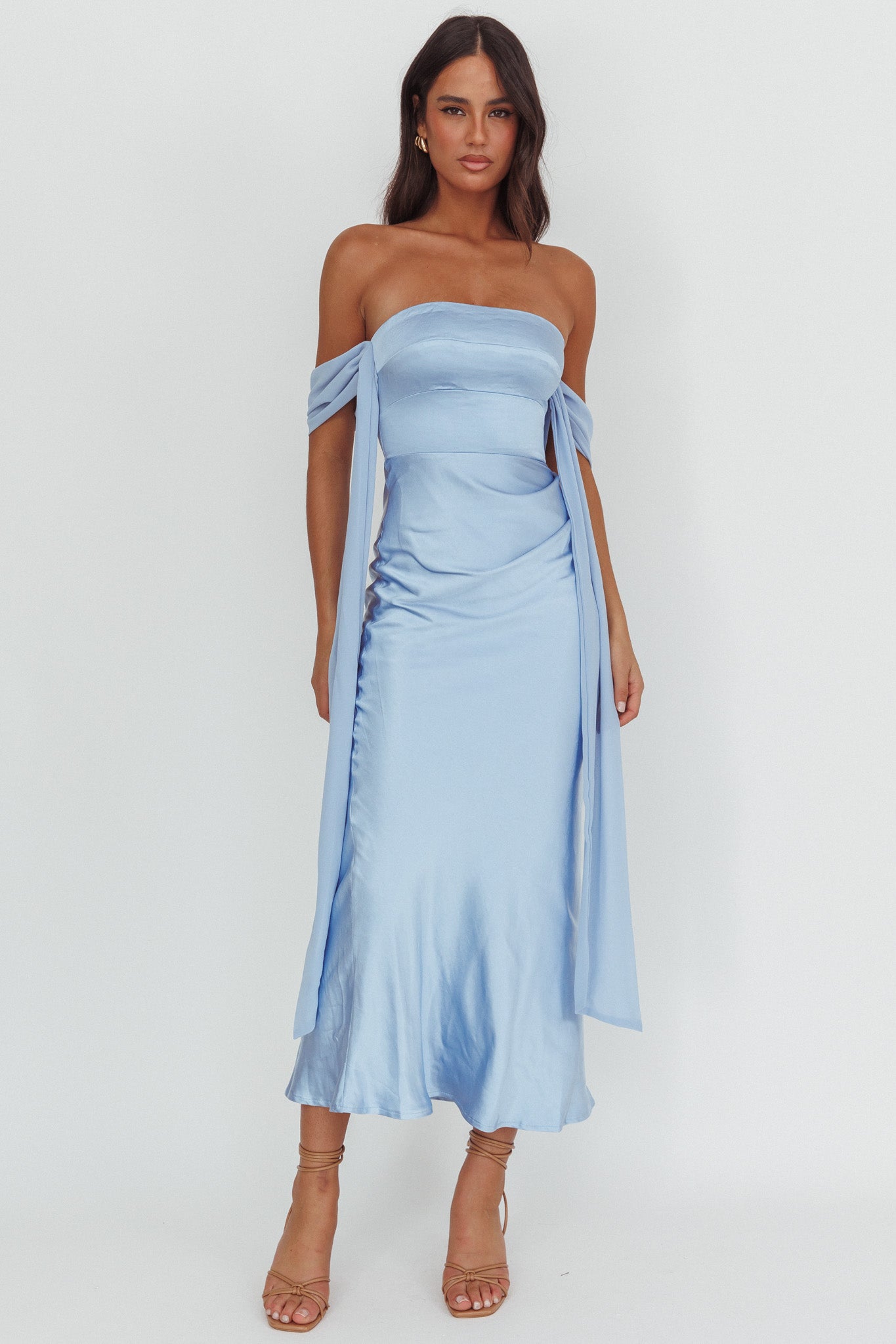Odayah Draped Sleeve Maxi Dress Blue - S Odayah Draped Sleeve Maxi Dress Blue - S