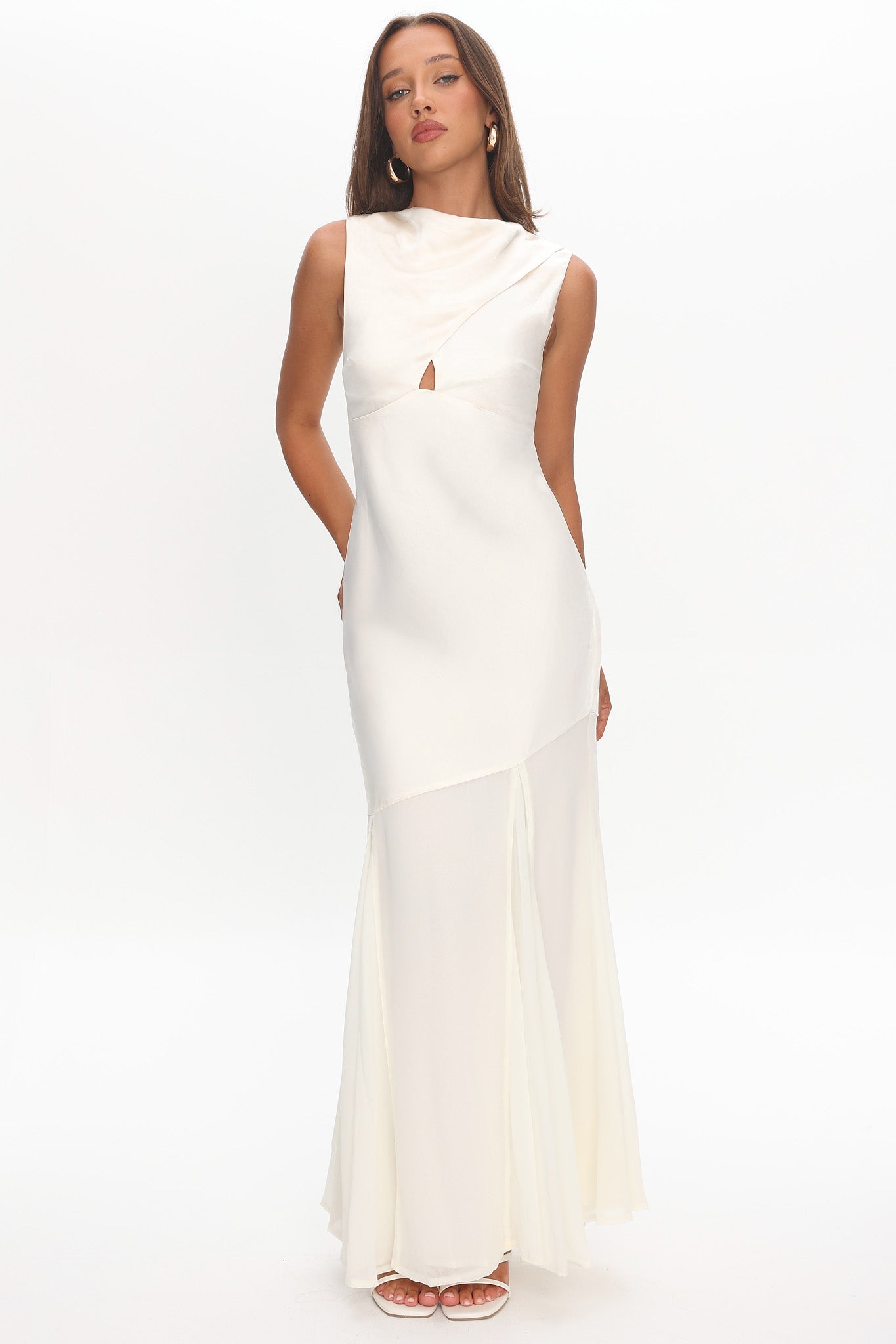 Meliza Keyhole Bust Maxi Dress Oyster - XL Meliza Keyhole Bust Maxi Dress Oyster - XL