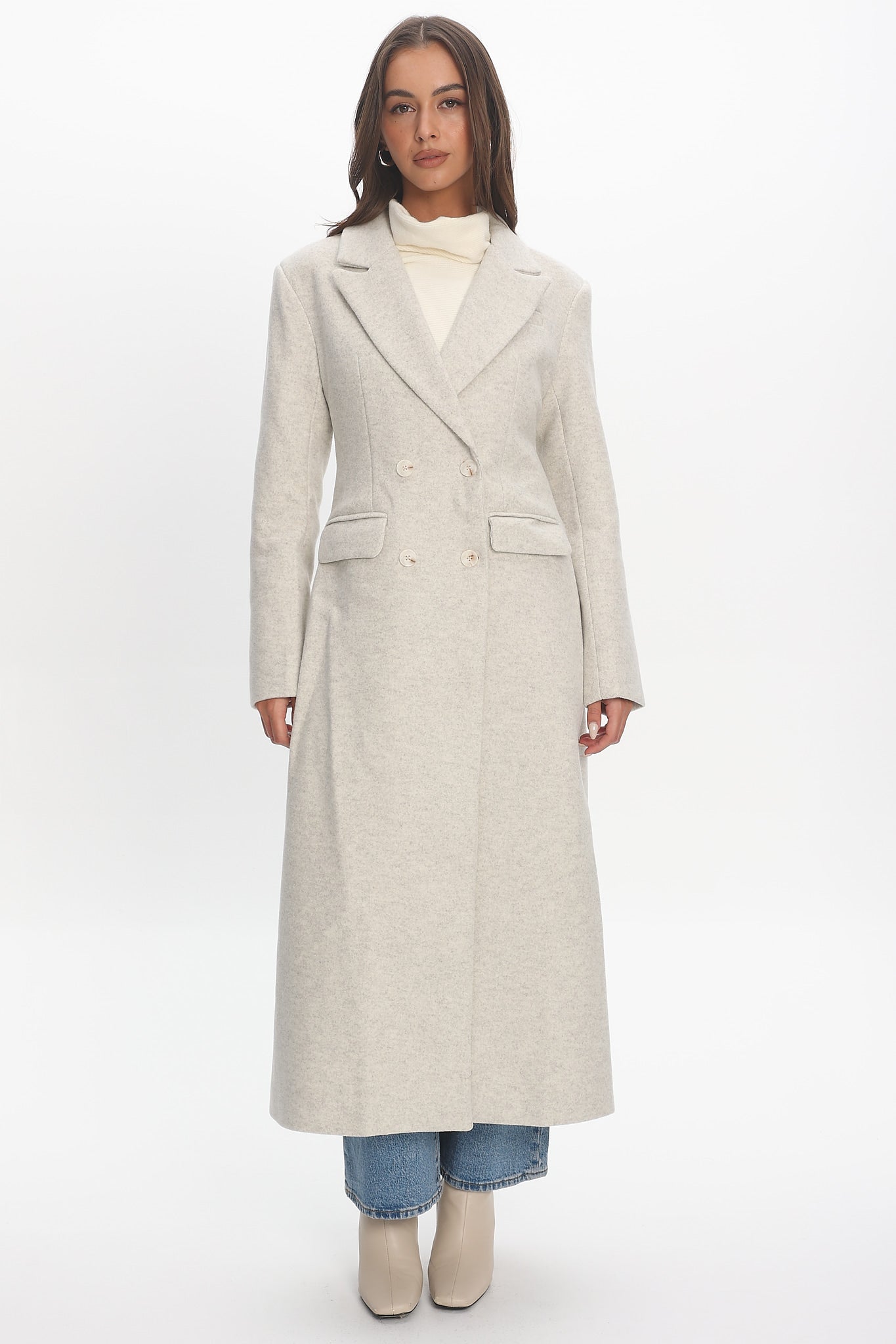 Zoyah Longline Trench Coat Oat | Selfie Leslie
