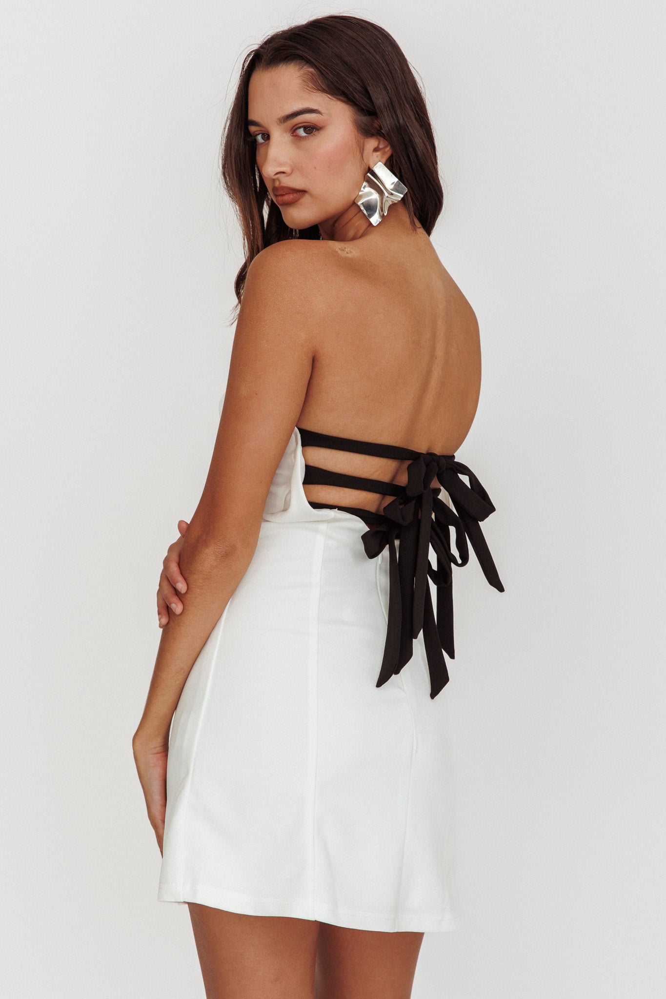 Ginger Strapless Sweetheart Mini Dress Off White - S Ginger Strapless Sweetheart Mini Dress Off White - S