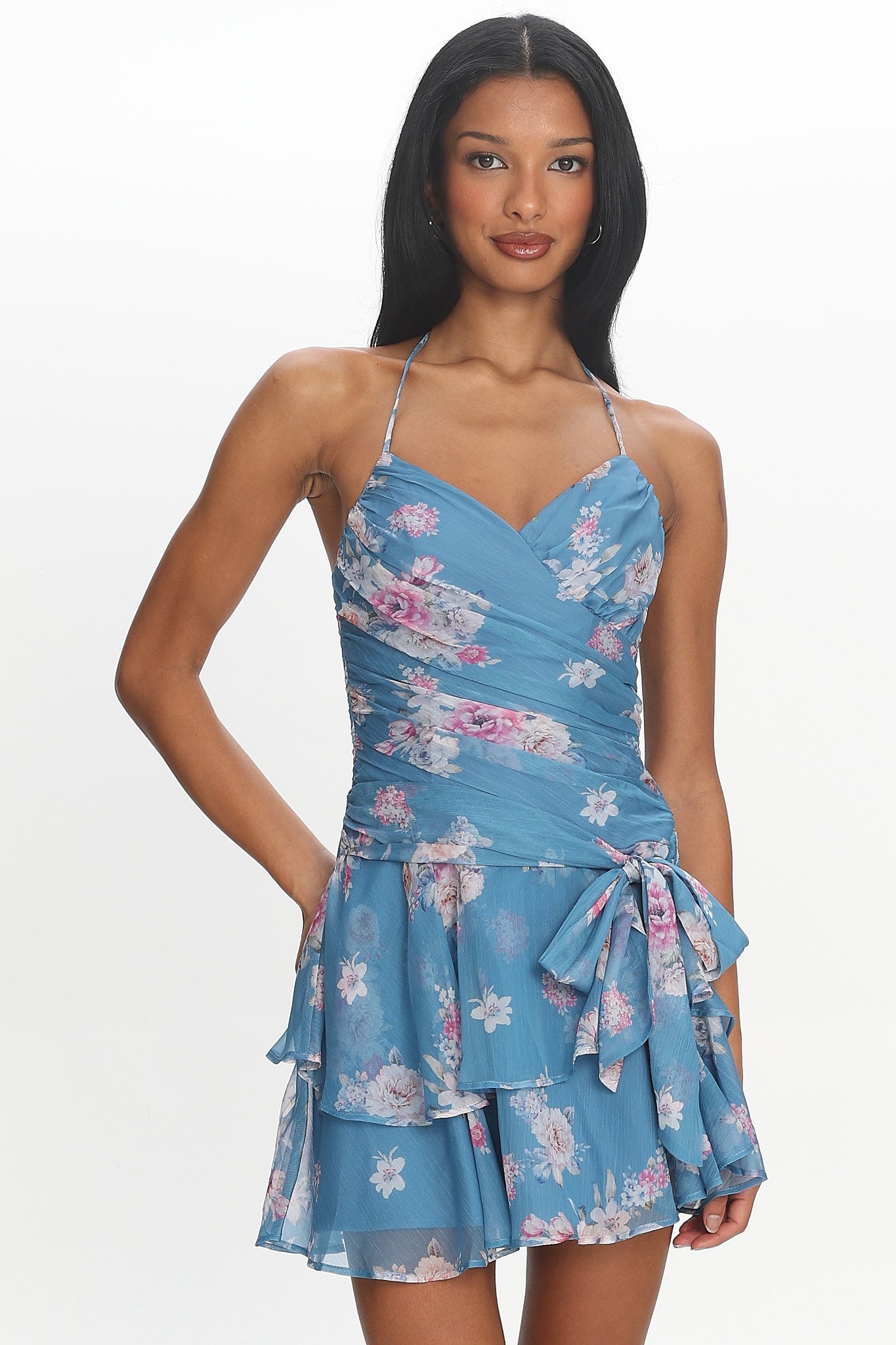 blue tiered mini dress Rosé Hour How to Put Medals Shipment28.22B Casual Length Size:5T-6T