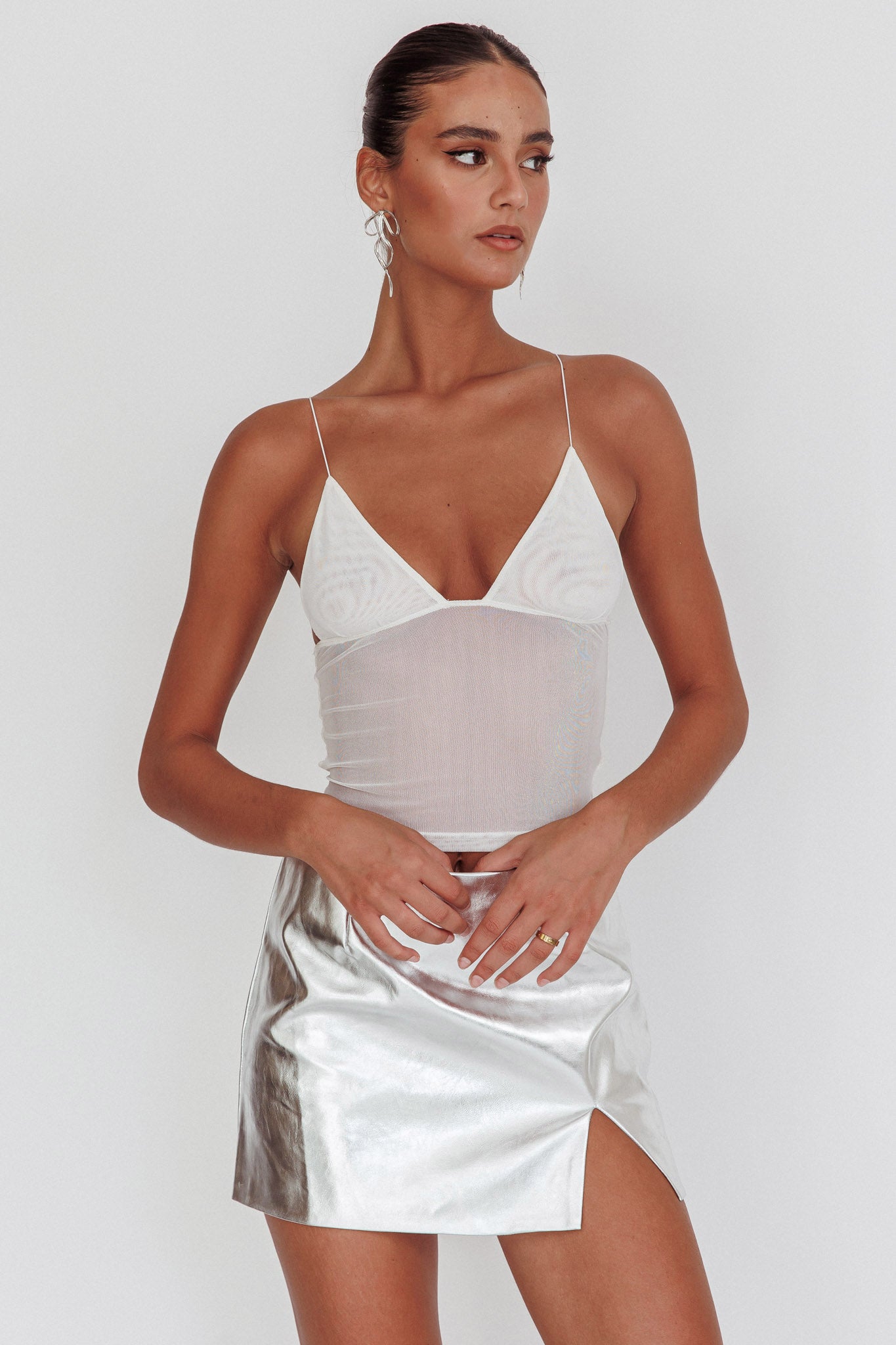 Flutter Backless Butterfly Top White Flutter Backless Butterfly Top White
