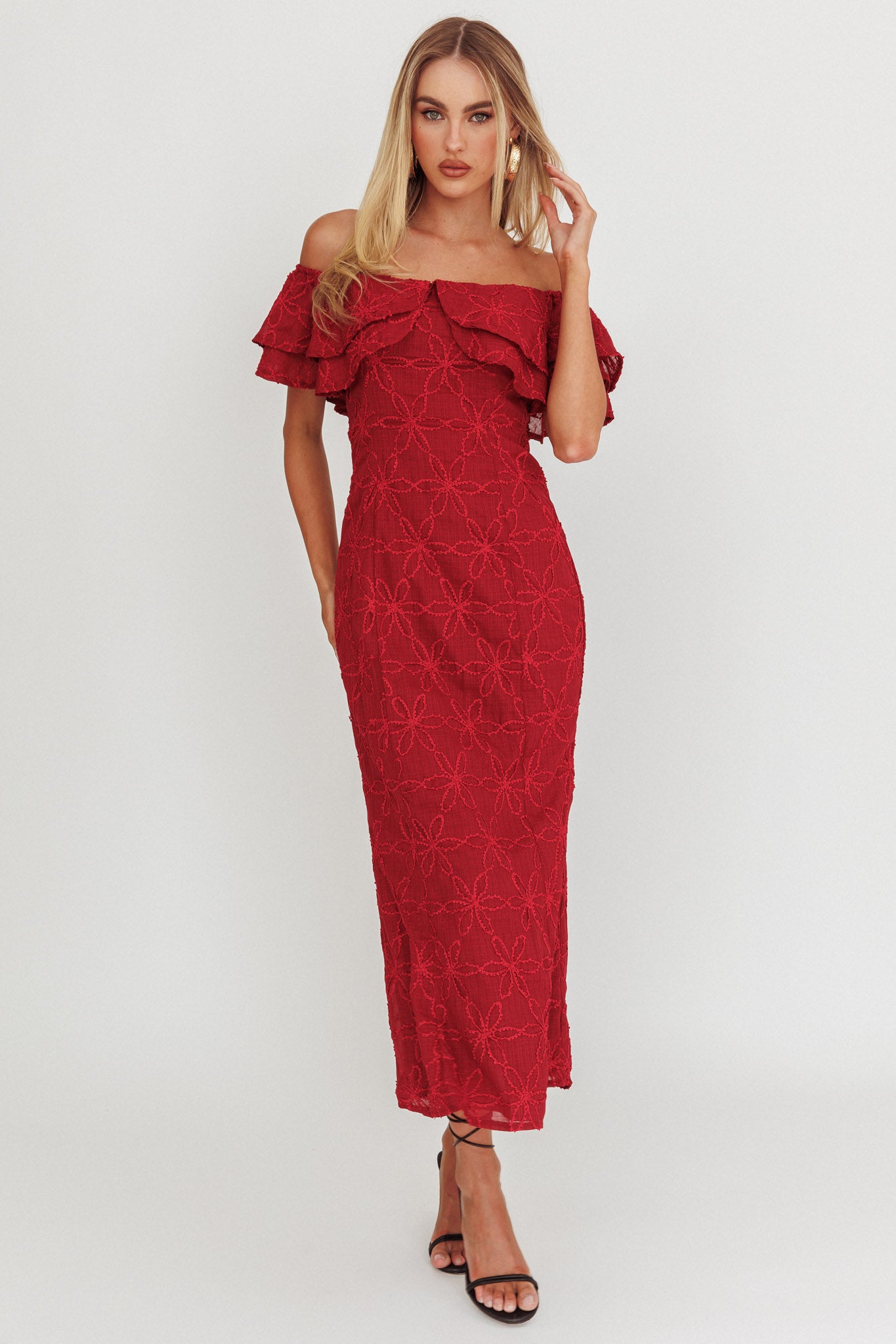 cute off the shoulder maxi dresses Beauty Within On-Off-Shoulder Maxi Dress Wine