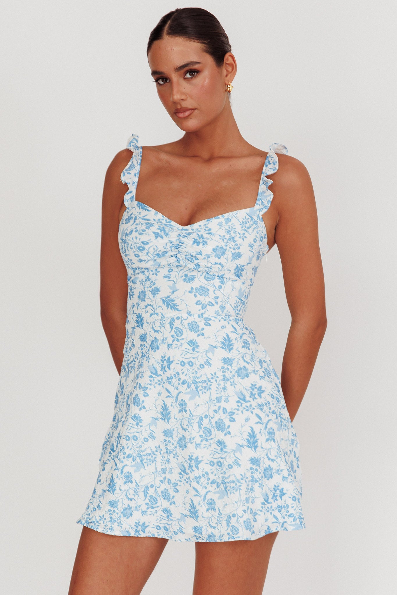 Women's Dresses Sorbet A Line Mini Dress Blue L by Selfie Leslie Women's Dresses Sorbet A Line Mini Dress Blue L by Selfie Leslie