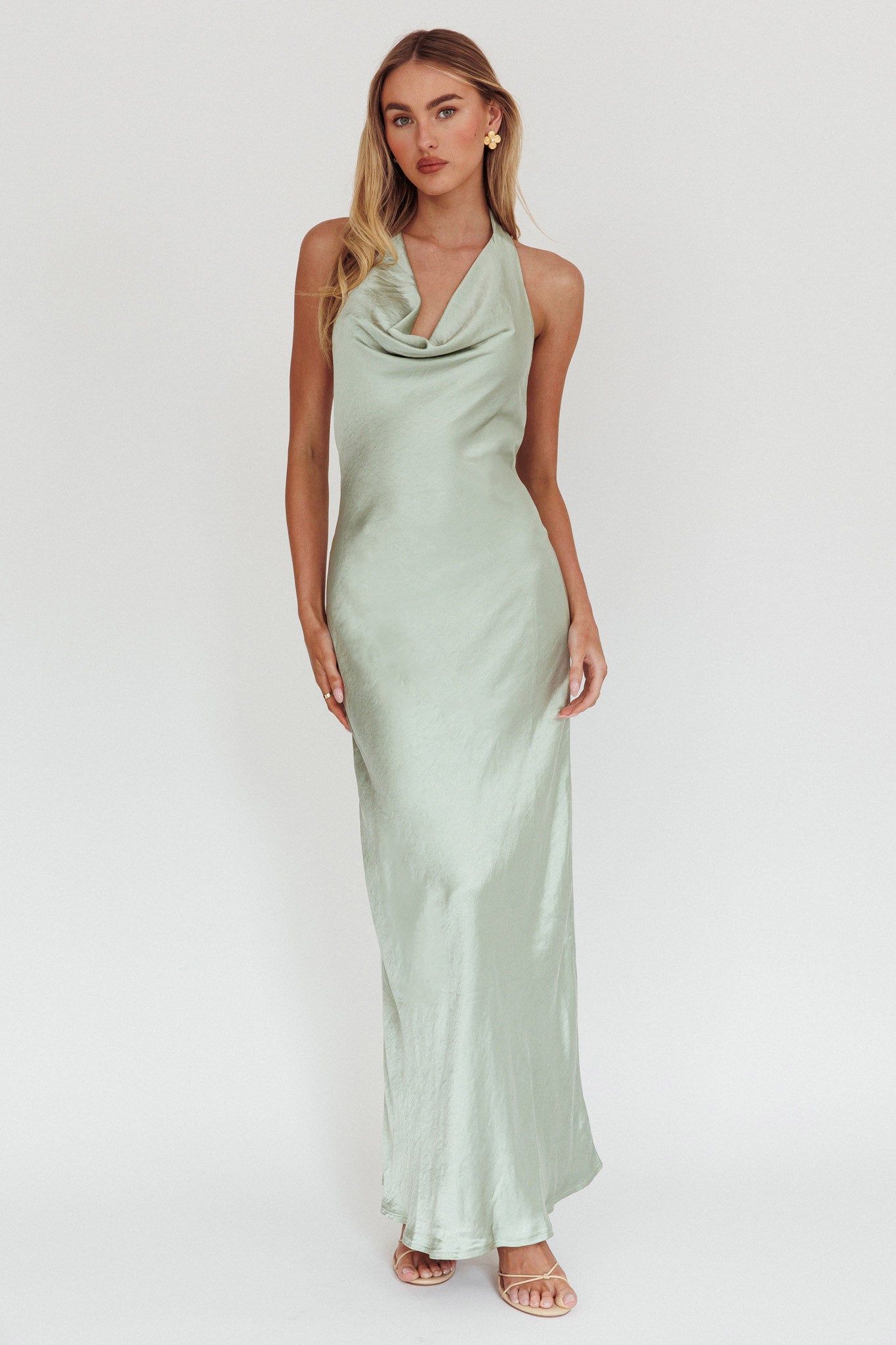 Element Halterneck Maxi Dress Matcha XL Element Halterneck Maxi Dress Matcha XL
